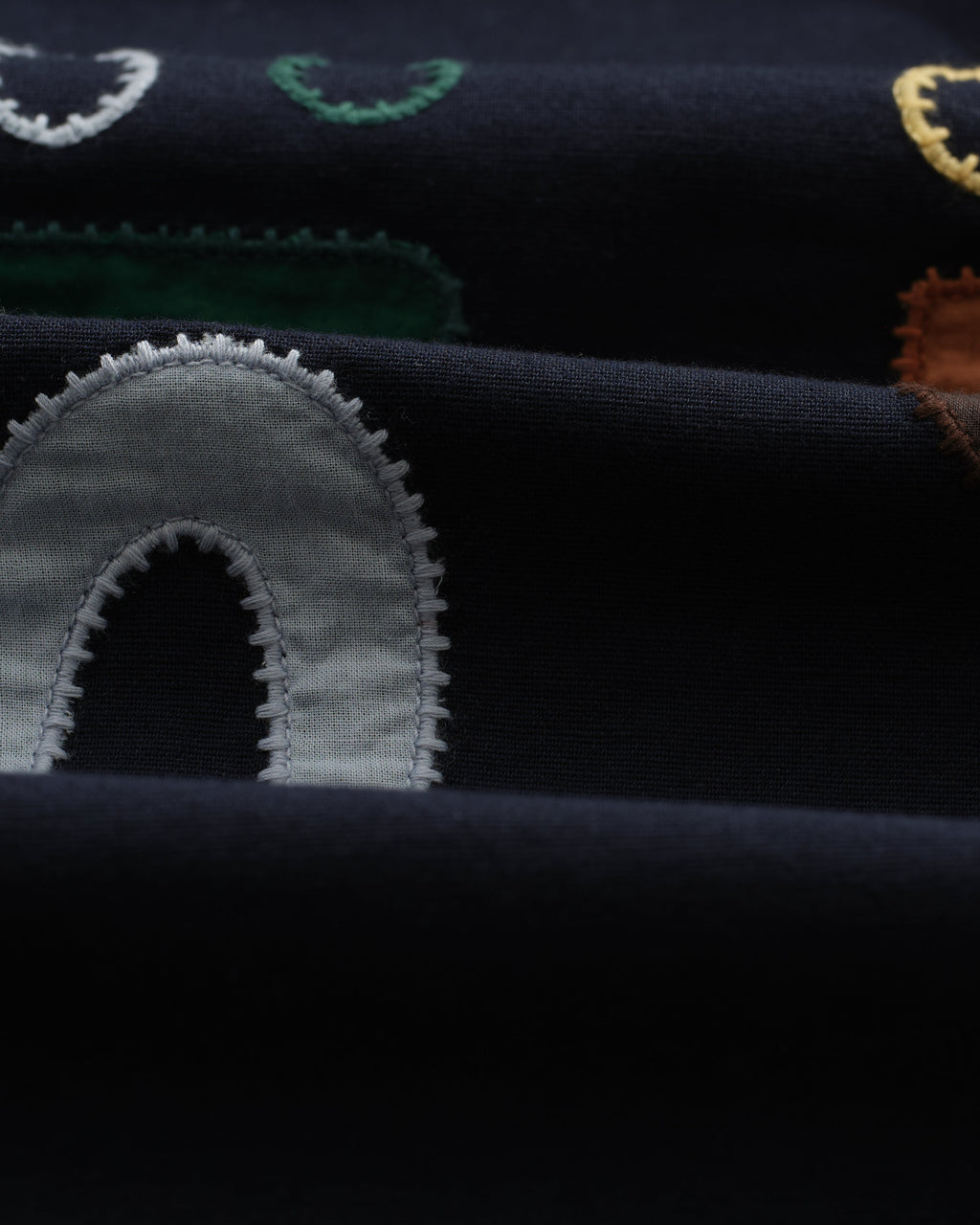 Didcot - Navy And Multicolour Bold Doodle Applique Short-Sleeve Shirt