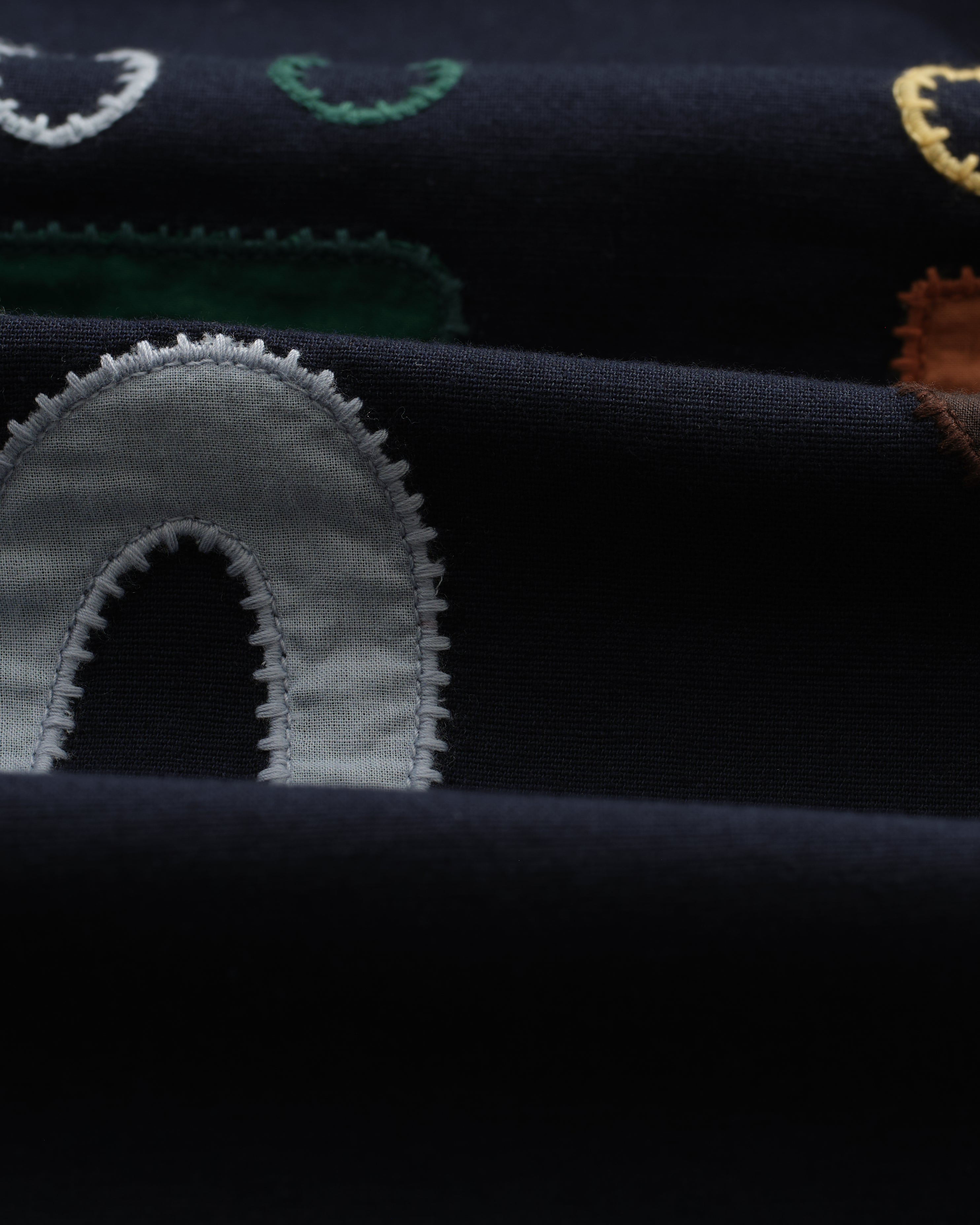 Didcot - Navy And Multicolour Bold Doodle Applique Short-Sleeve Shirt