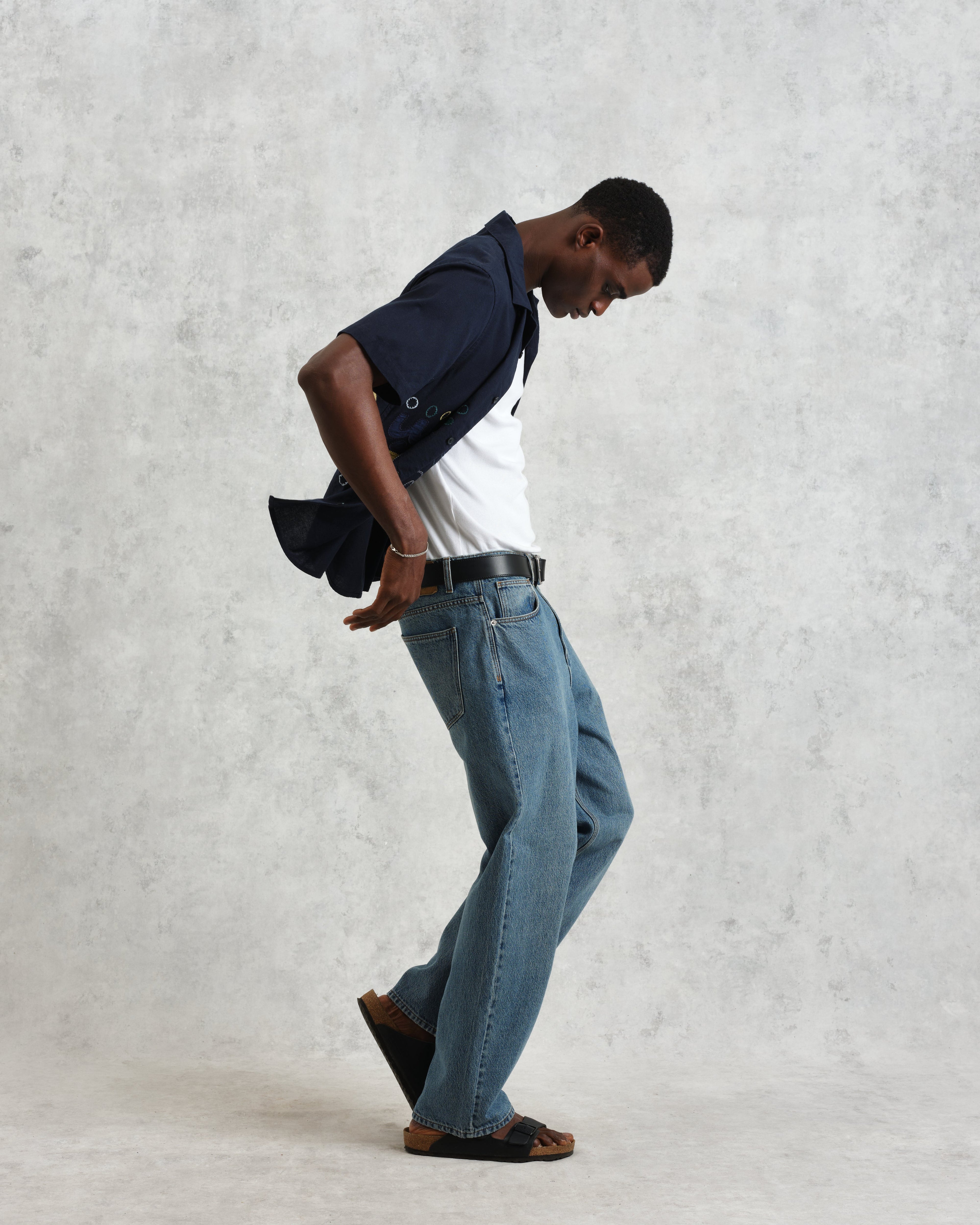 Didcot - Navy And Multicolour Bold Doodle Applique Short-Sleeve Shirt