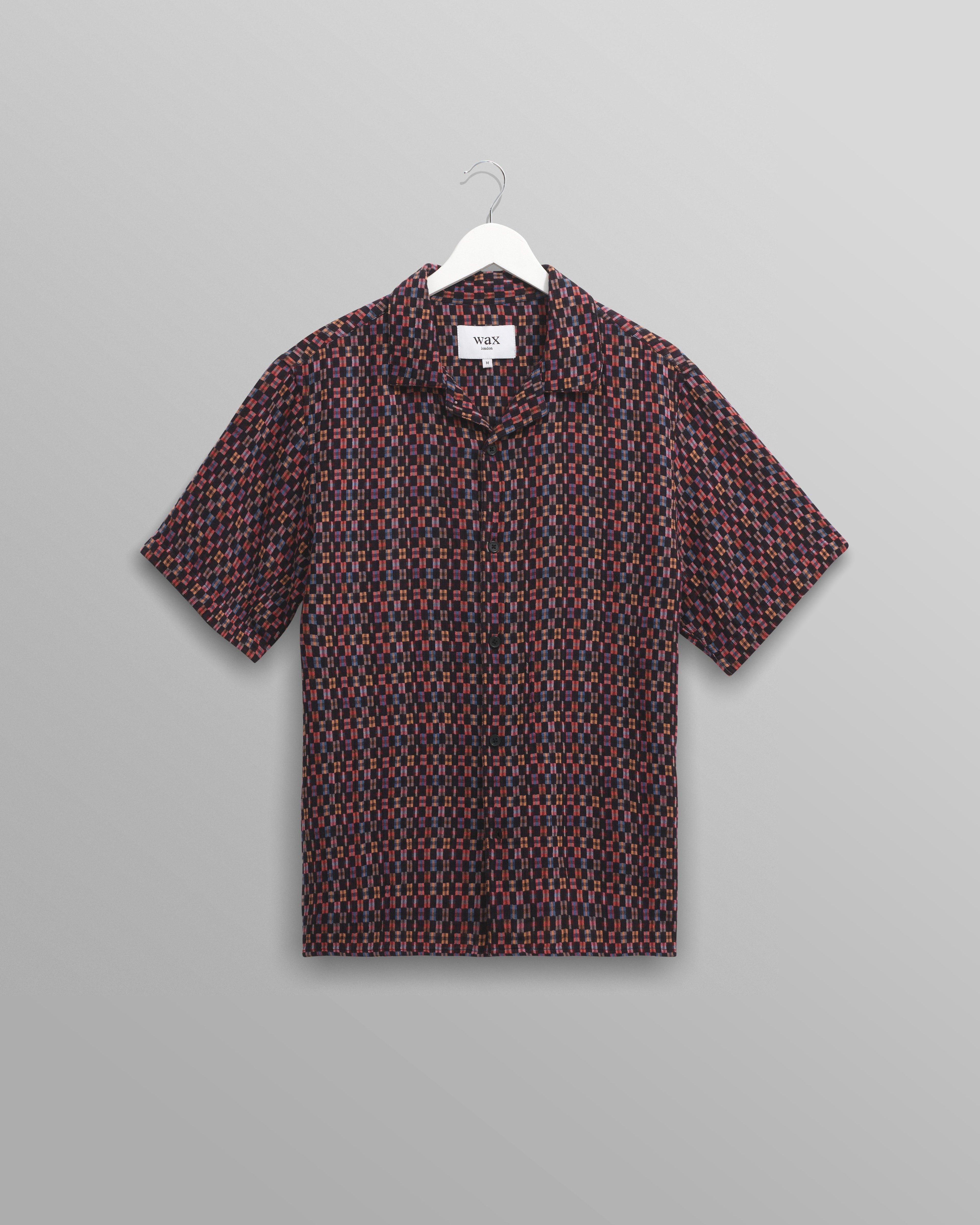 Didcot - Navy And Multicolour Geometric Short-Sleeve Shirt
