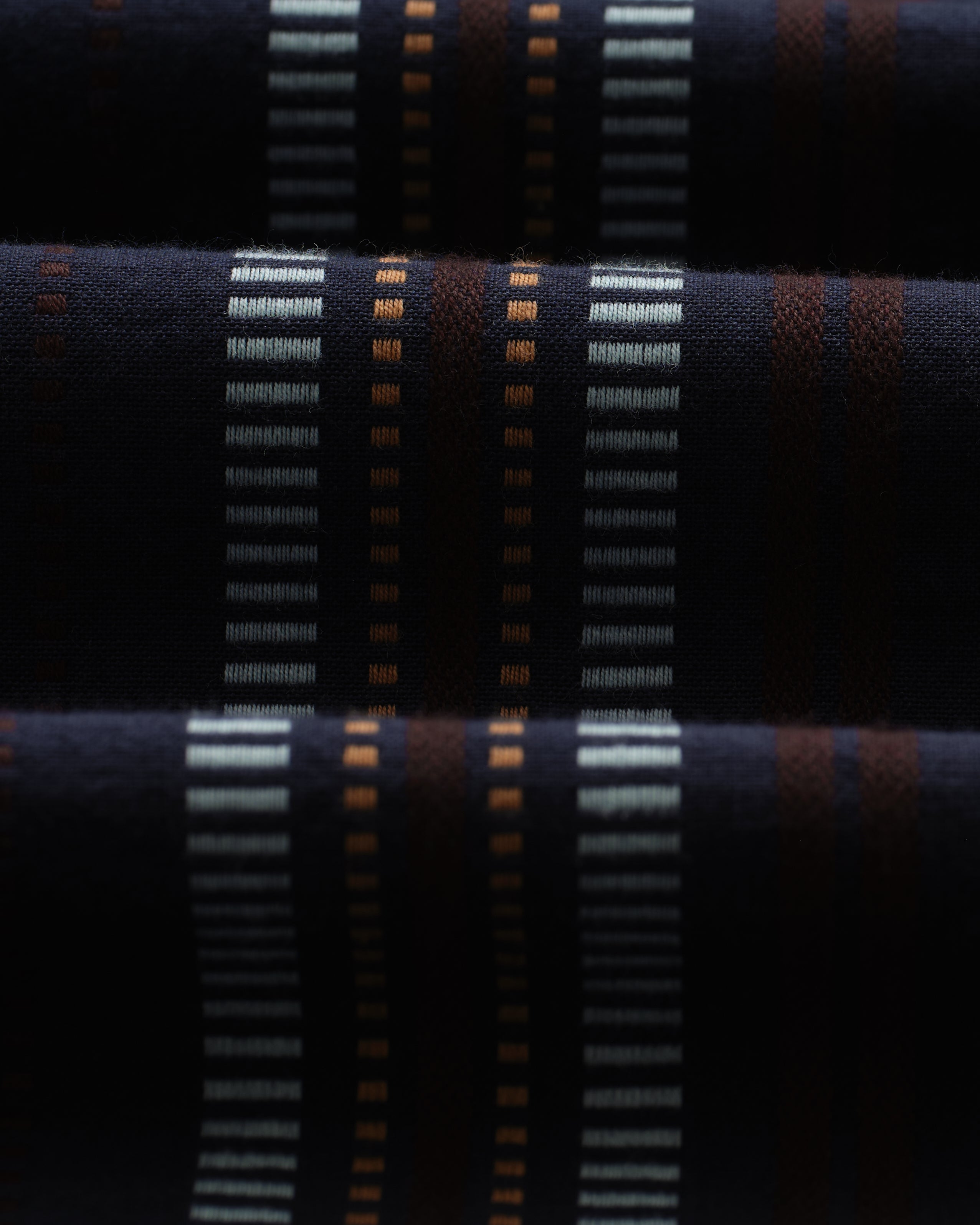 Didcot - Navy And Multicolour Stripe Dobby Cotton Short-Sleeve Shirt