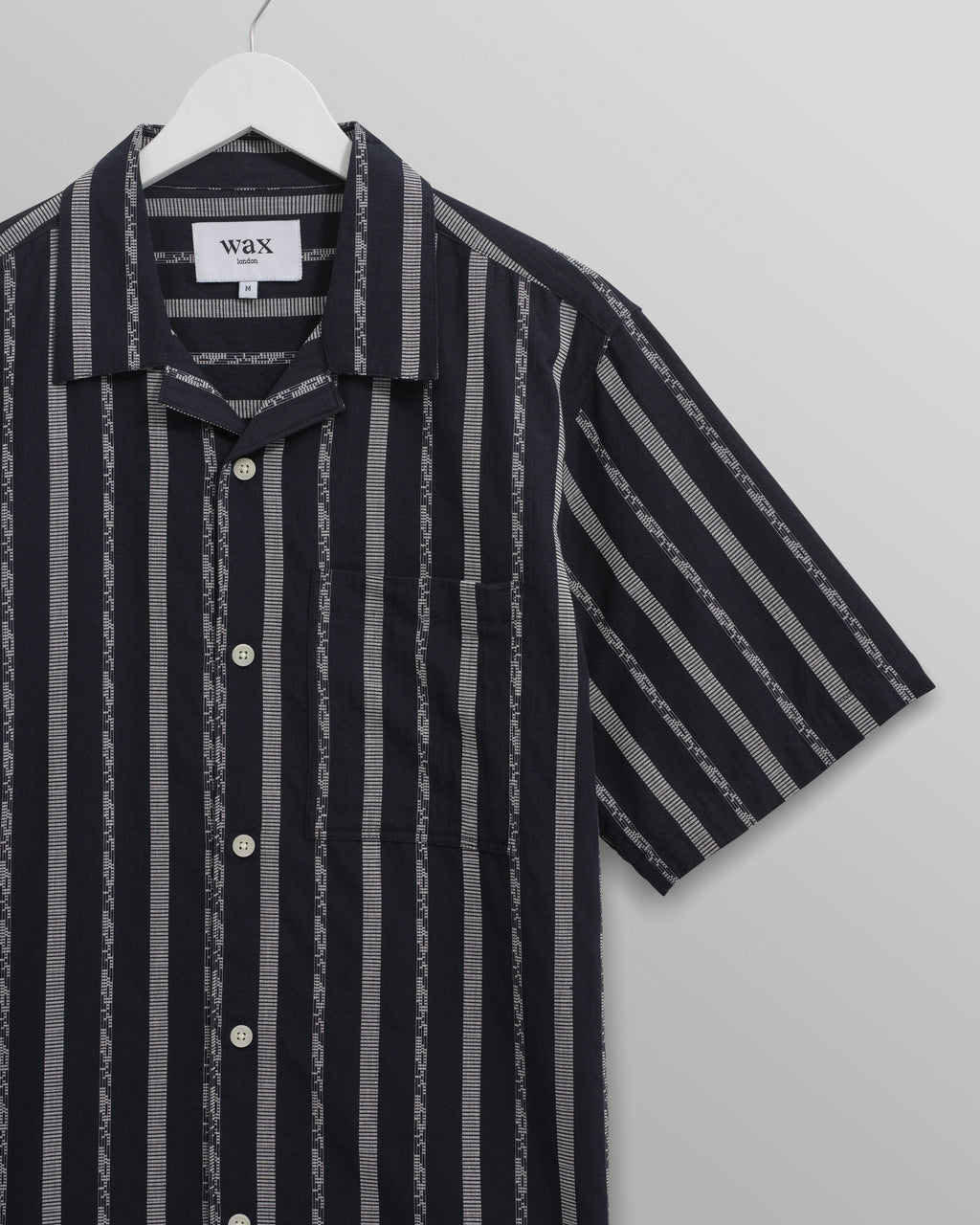 Didcot - Navy Fleck Stripe Short-Sleeve Shirt