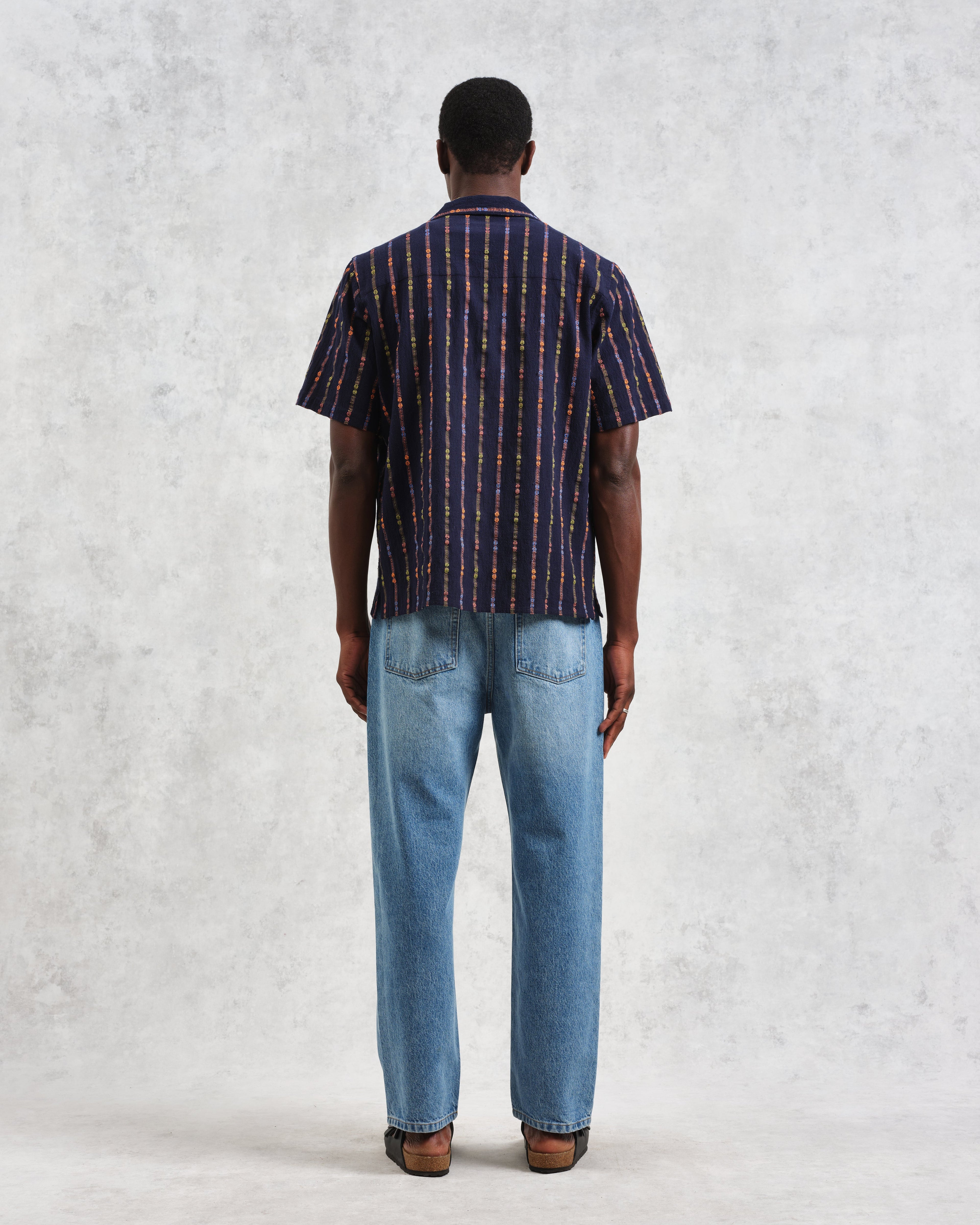 Didcot - Navy Stripe Short-Sleeve Shirt