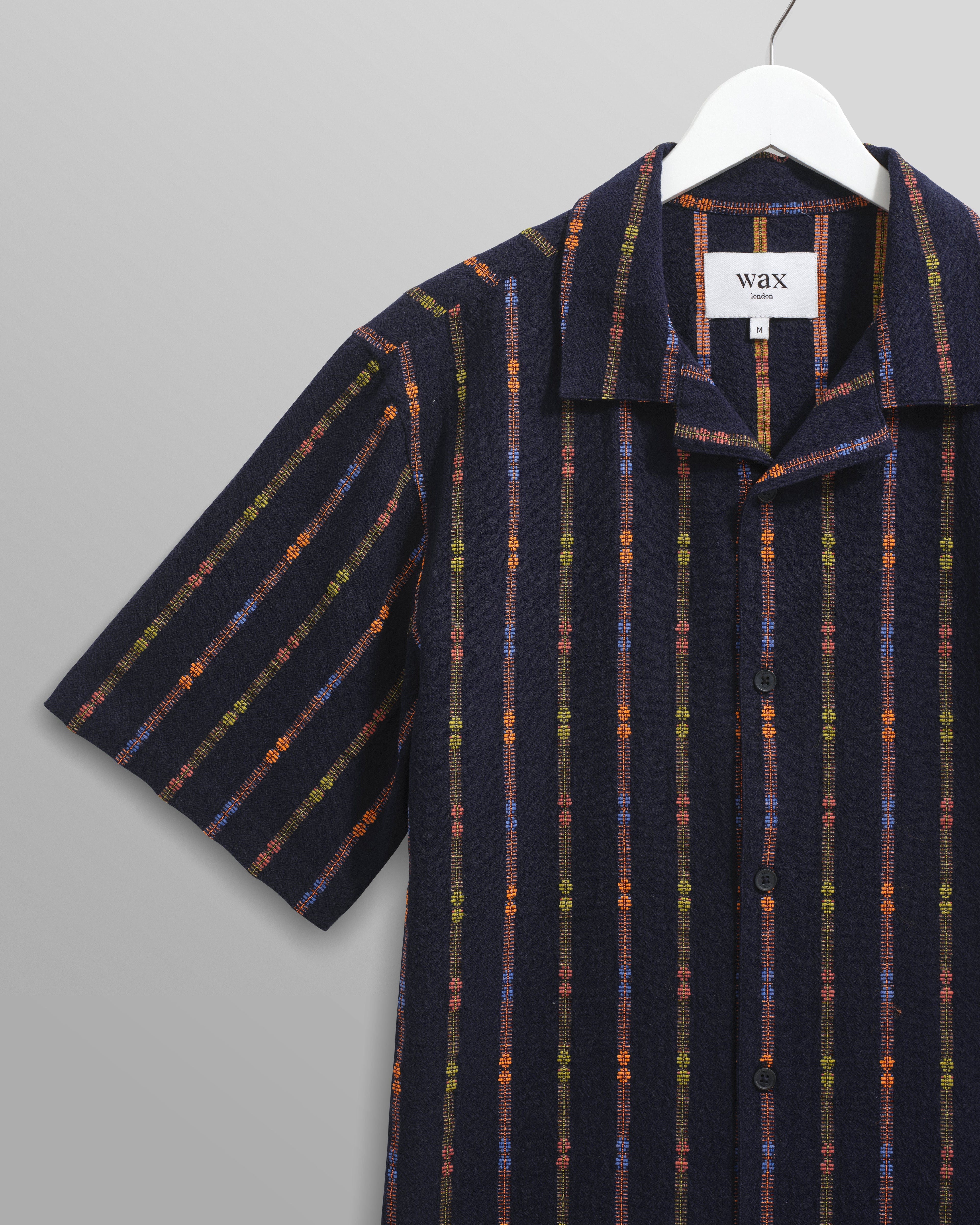 Didcot - Navy Stripe Short-Sleeve Shirt