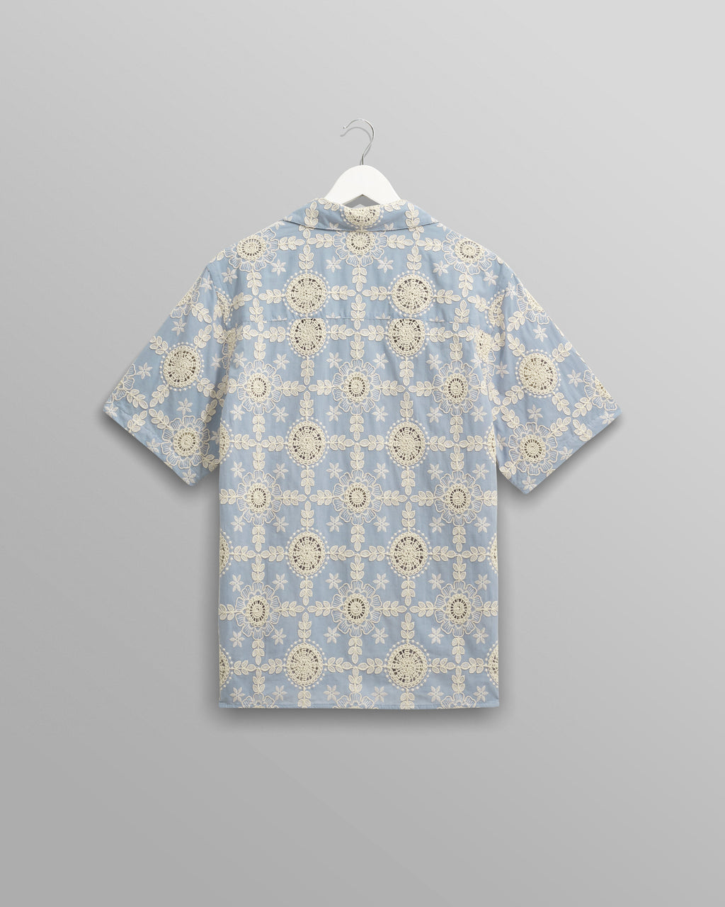 Didcot - Pale Blue Intricate Lace Short-Sleeve Shirt