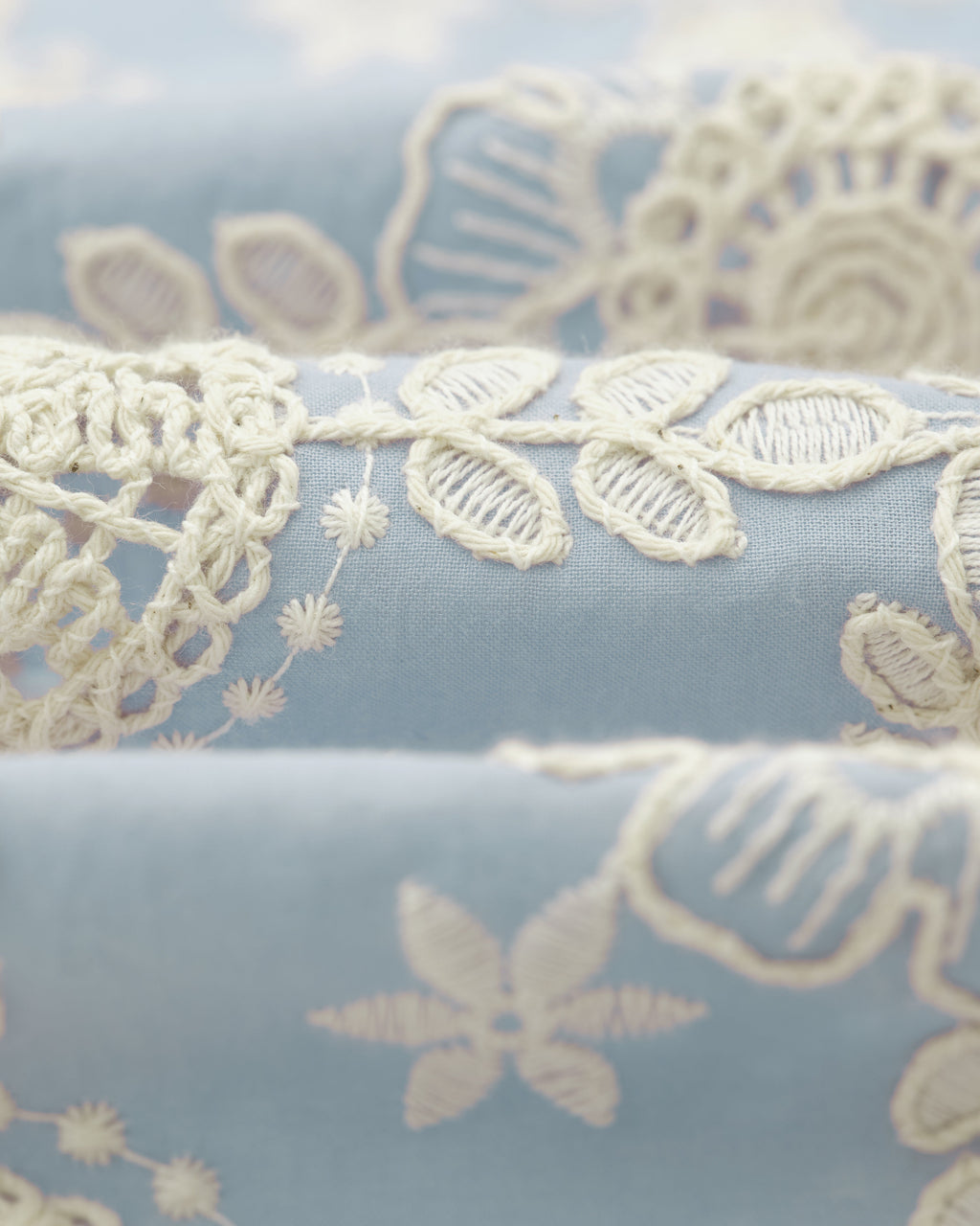 Didcot - Pale Blue Intricate Lace Short-Sleeve Shirt