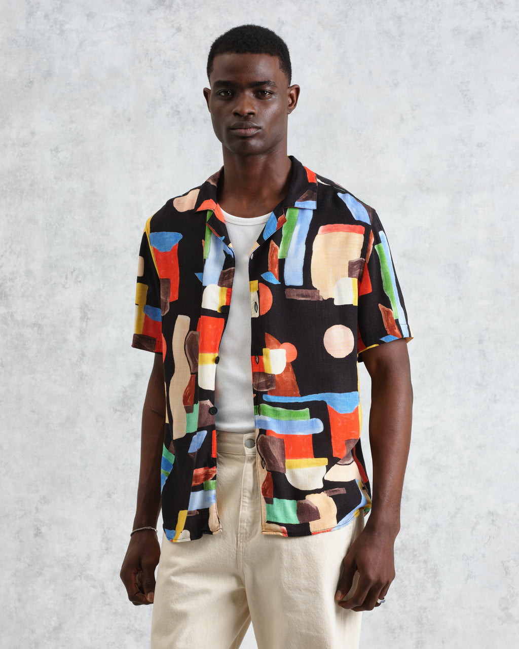 Didcot - Black And Multicolour Pablo Short-Sleeve Shirt