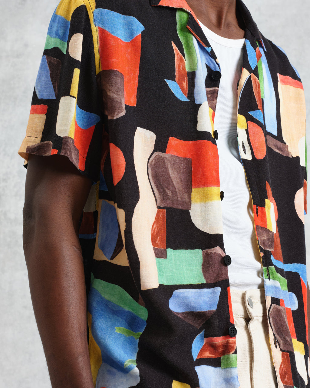 Didcot - Black And Multicolour Pablo Short-Sleeve Shirt