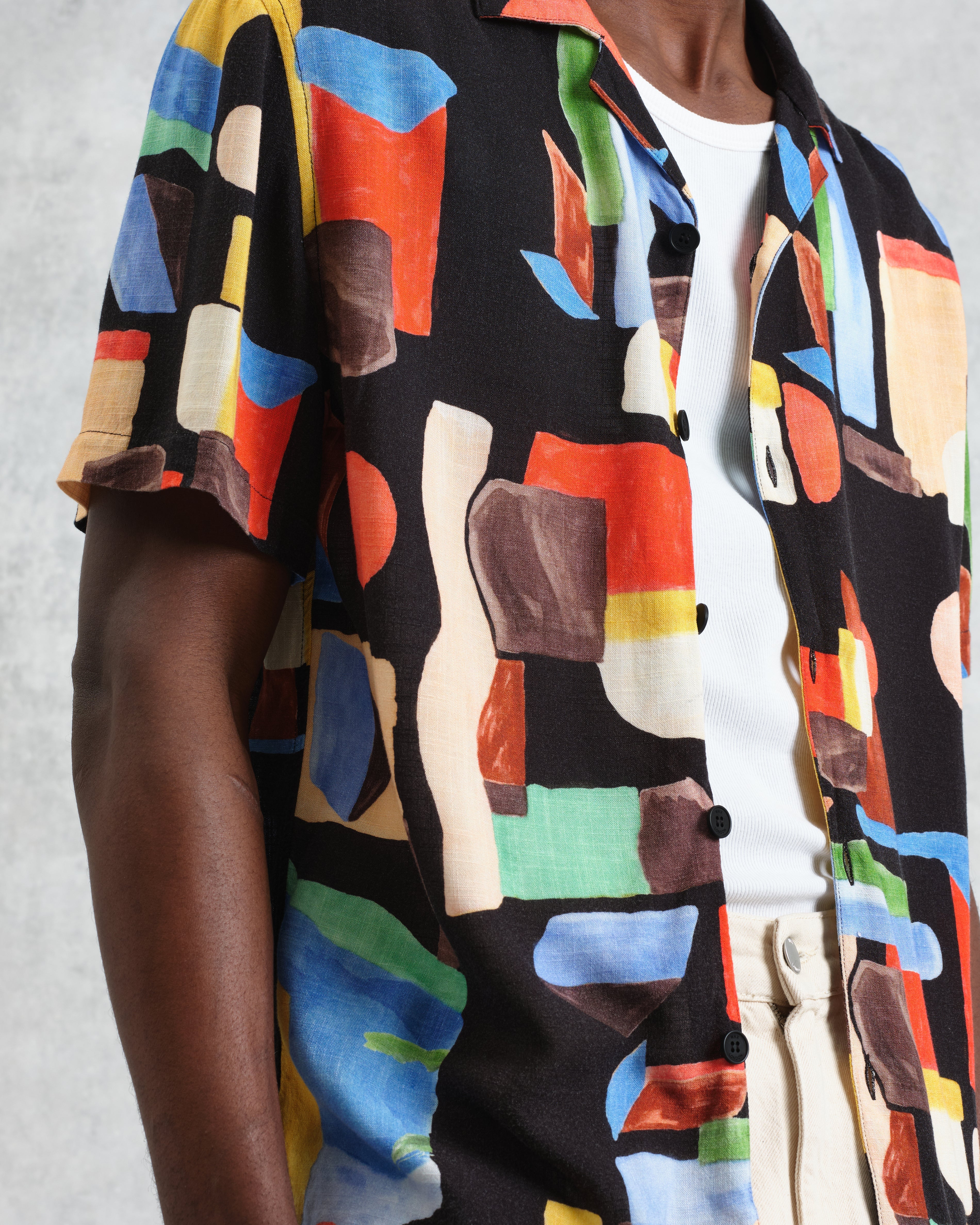 Didcot - Black And Multicolour Pablo Short-Sleeve Shirt