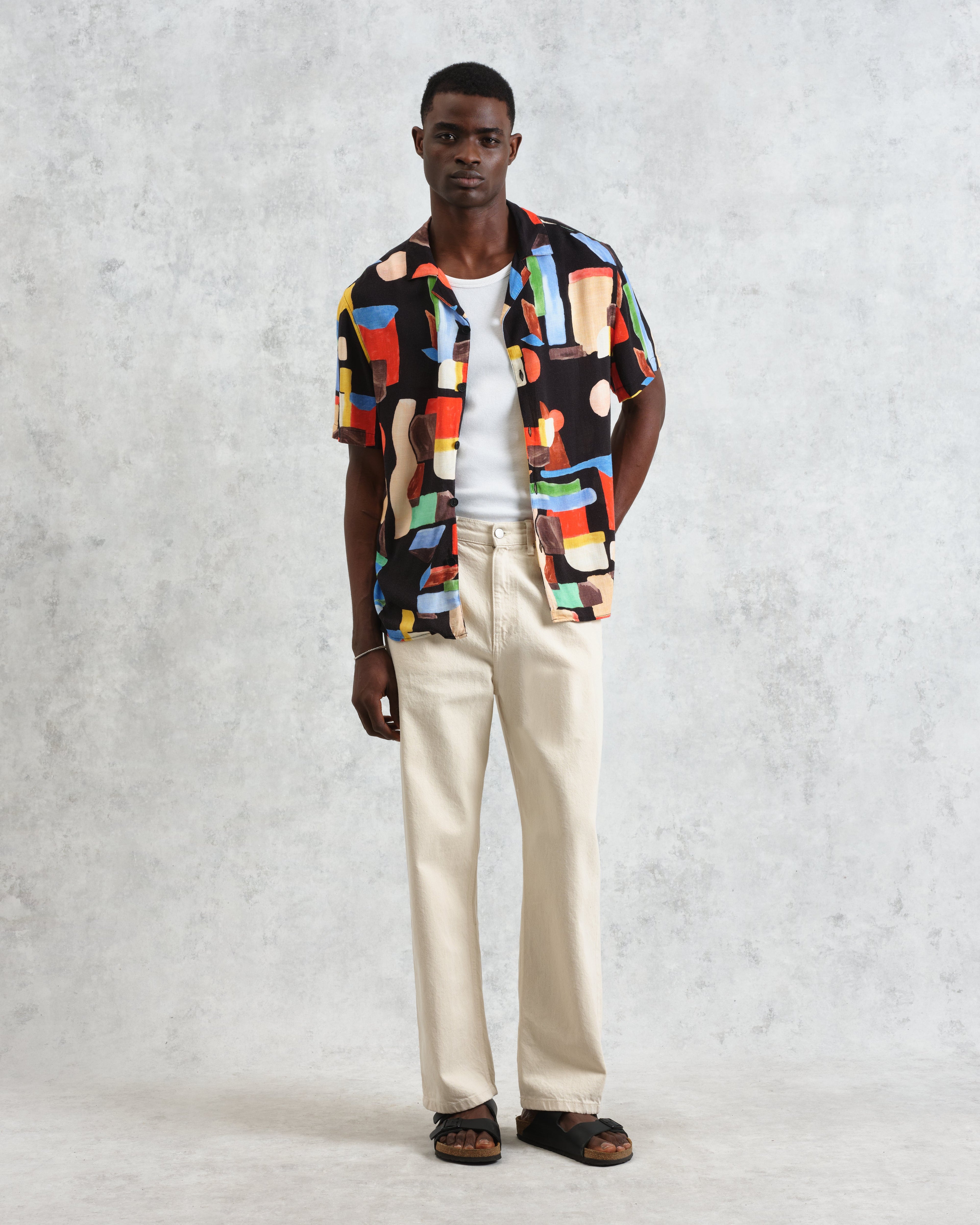 Didcot - Black And Multicolour Pablo Short-Sleeve Shirt