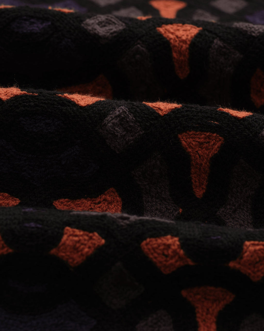 Dorset - Black And Multicolour Crochet Knitted Polo Shirt