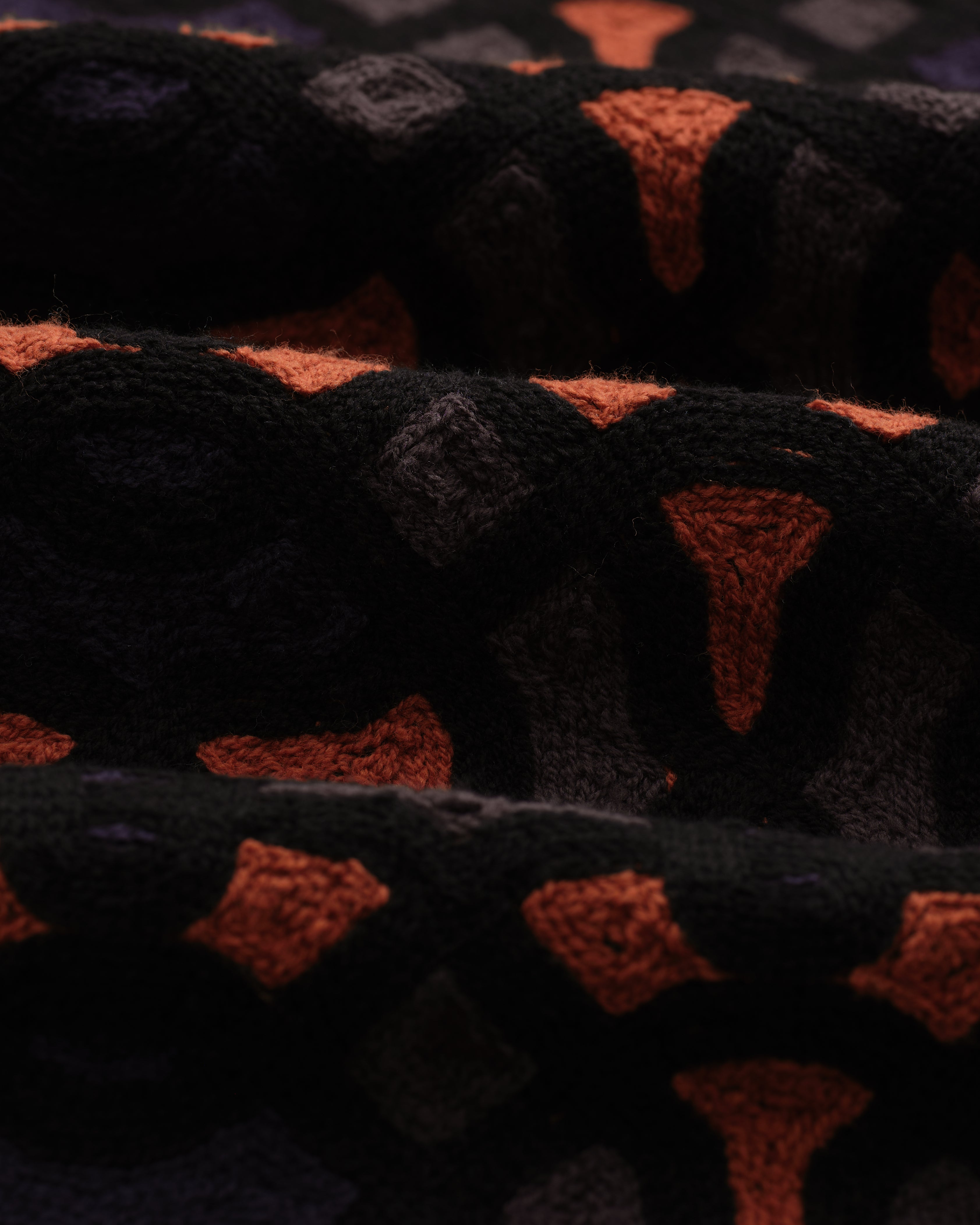 Dorset - Black And Multicolour Crochet Knitted Polo Shirt
