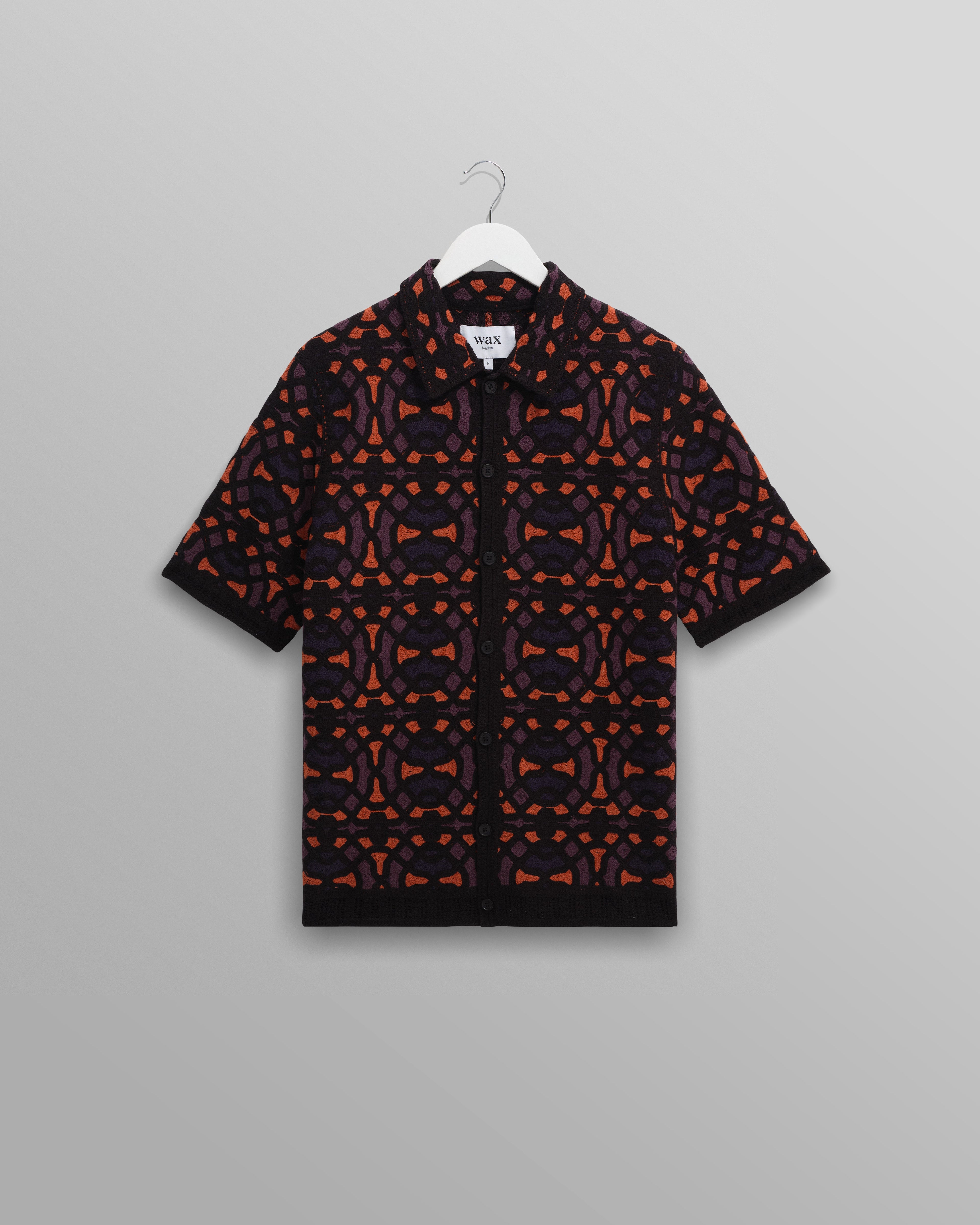 Dorset - Black And Multicolour Crochet Knitted Polo Shirt