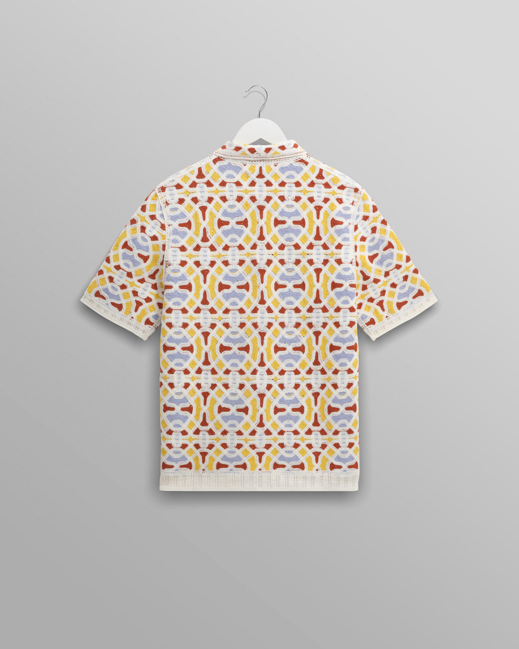 Dorset - Ecru And Multicolour Crochet Knitted Polo Shirt