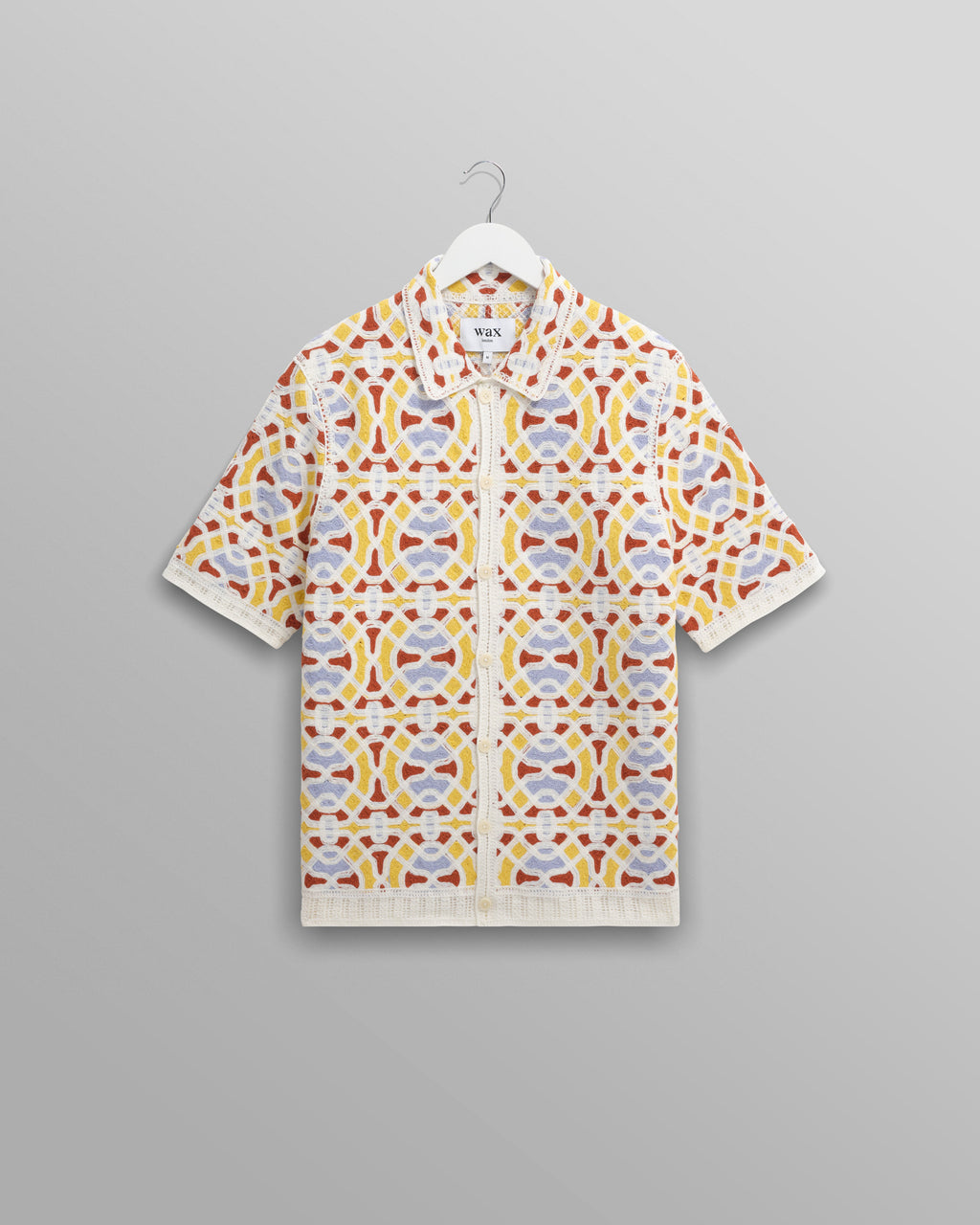 Dorset - Ecru And Multicolour Crochet Knitted Polo Shirt