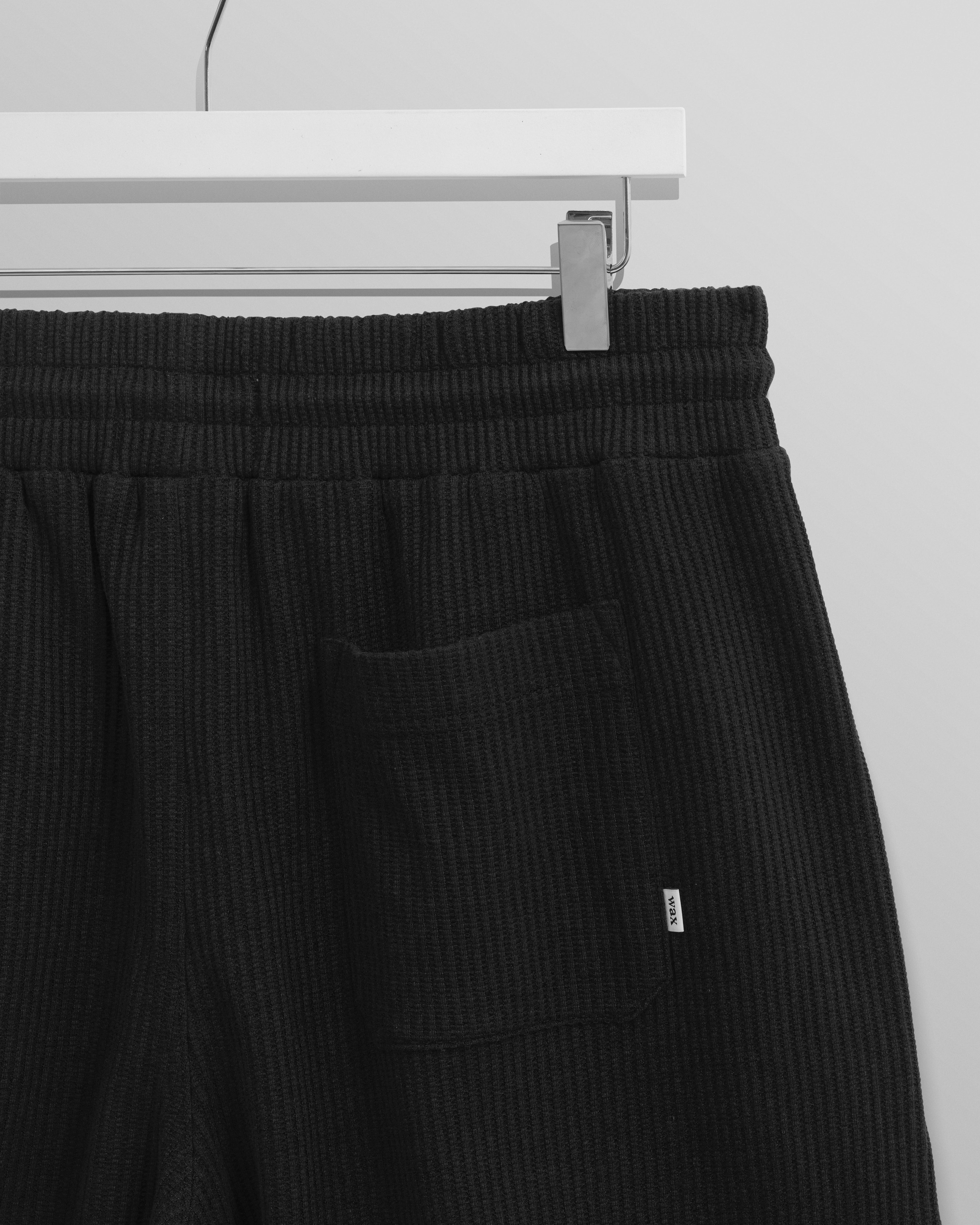 Dudley - Black Textured Waffle Shorts