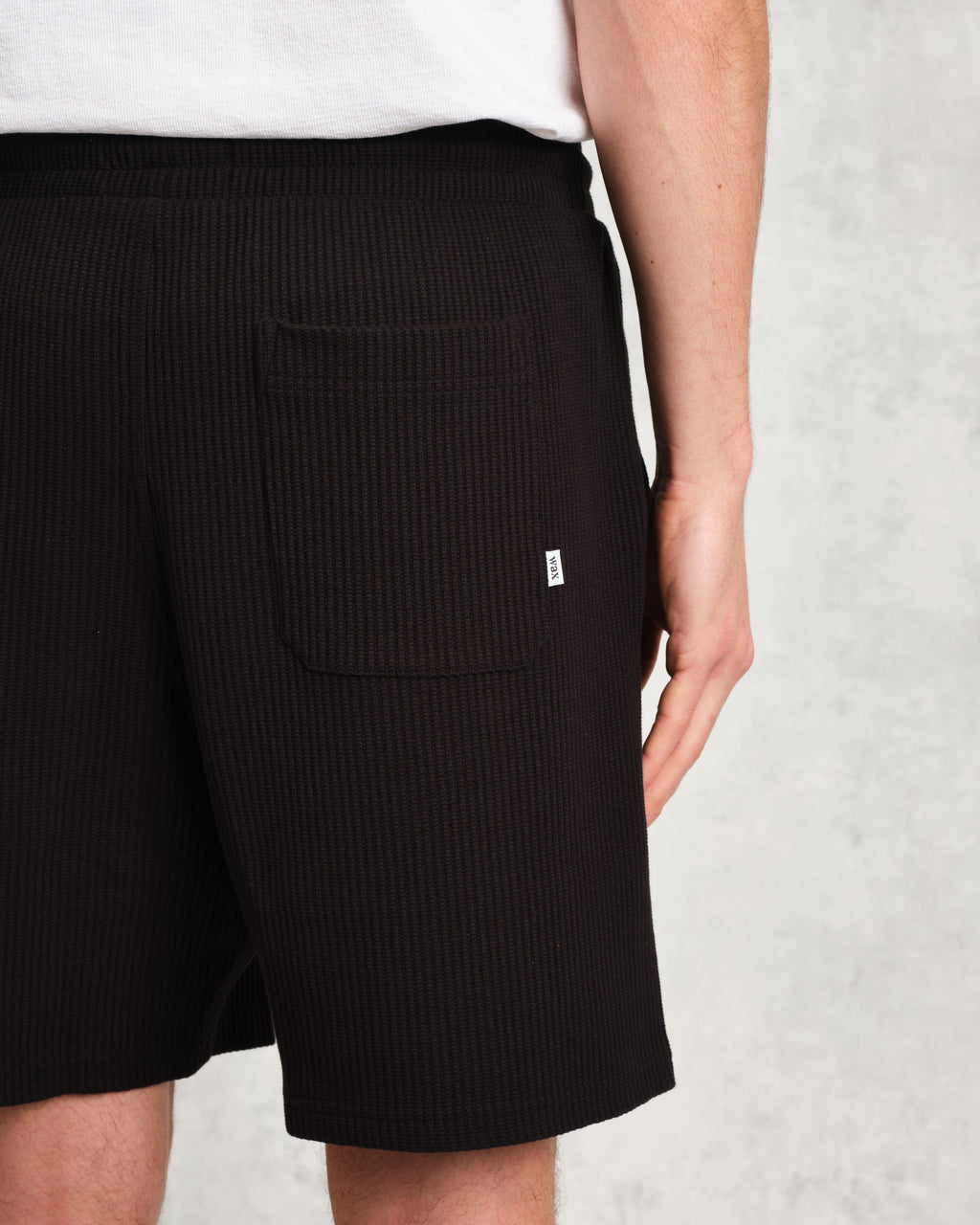 Dudley - Black Textured Waffle Shorts