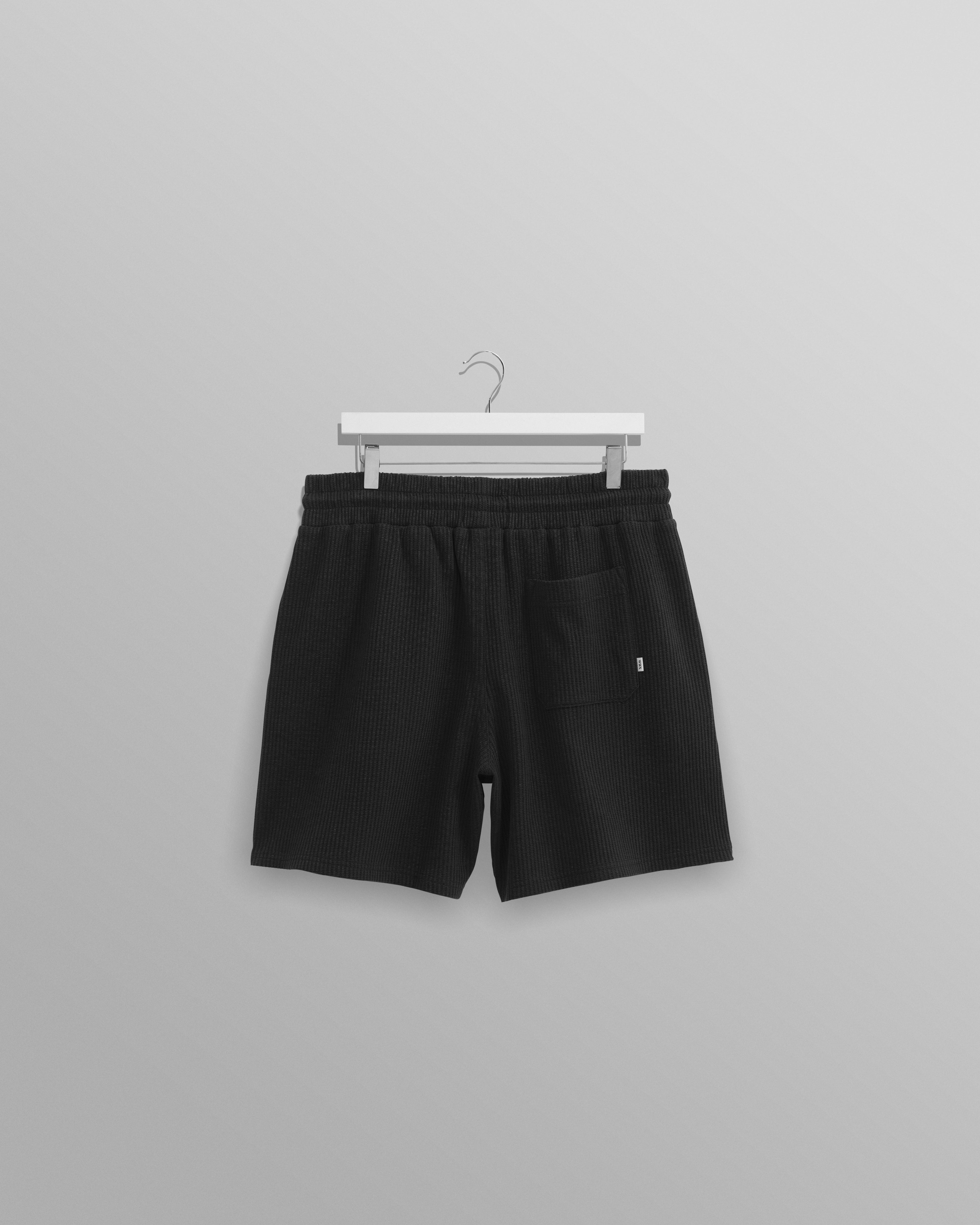 Dudley - Black Textured Waffle Shorts