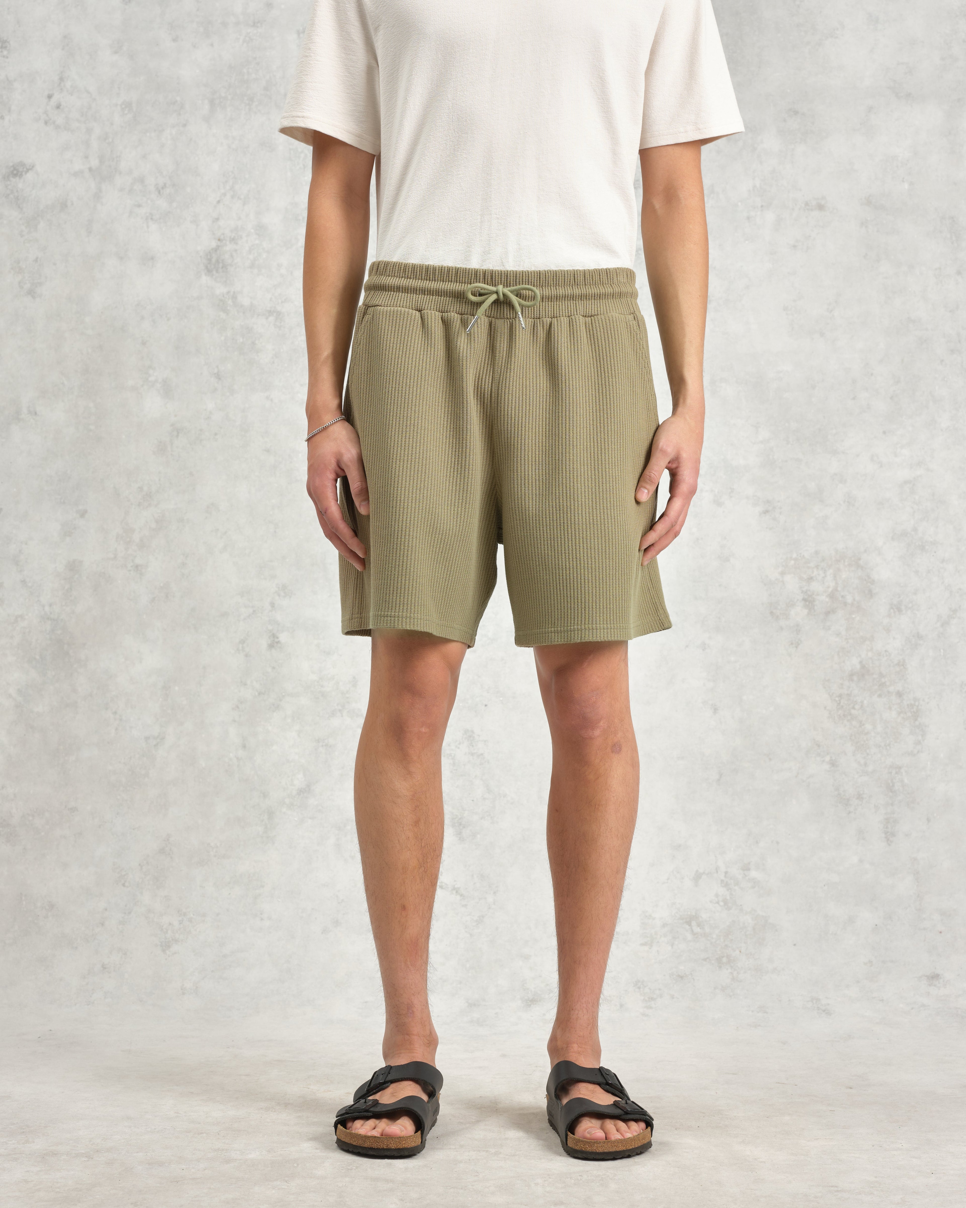 Dudley - Khaki Textured Waffle Shorts