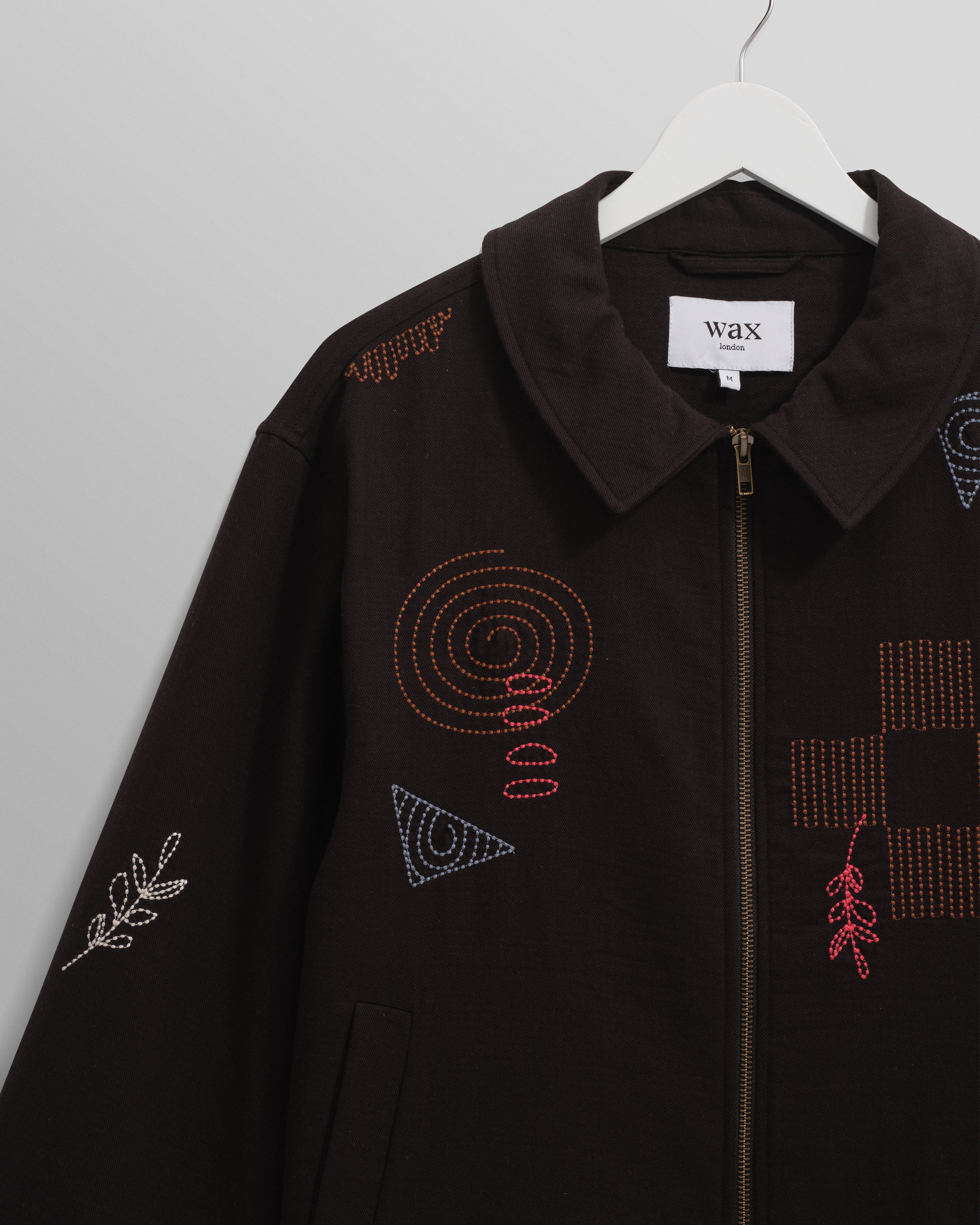 Eldon - Black Doodle Embroidered Cotton Jacket