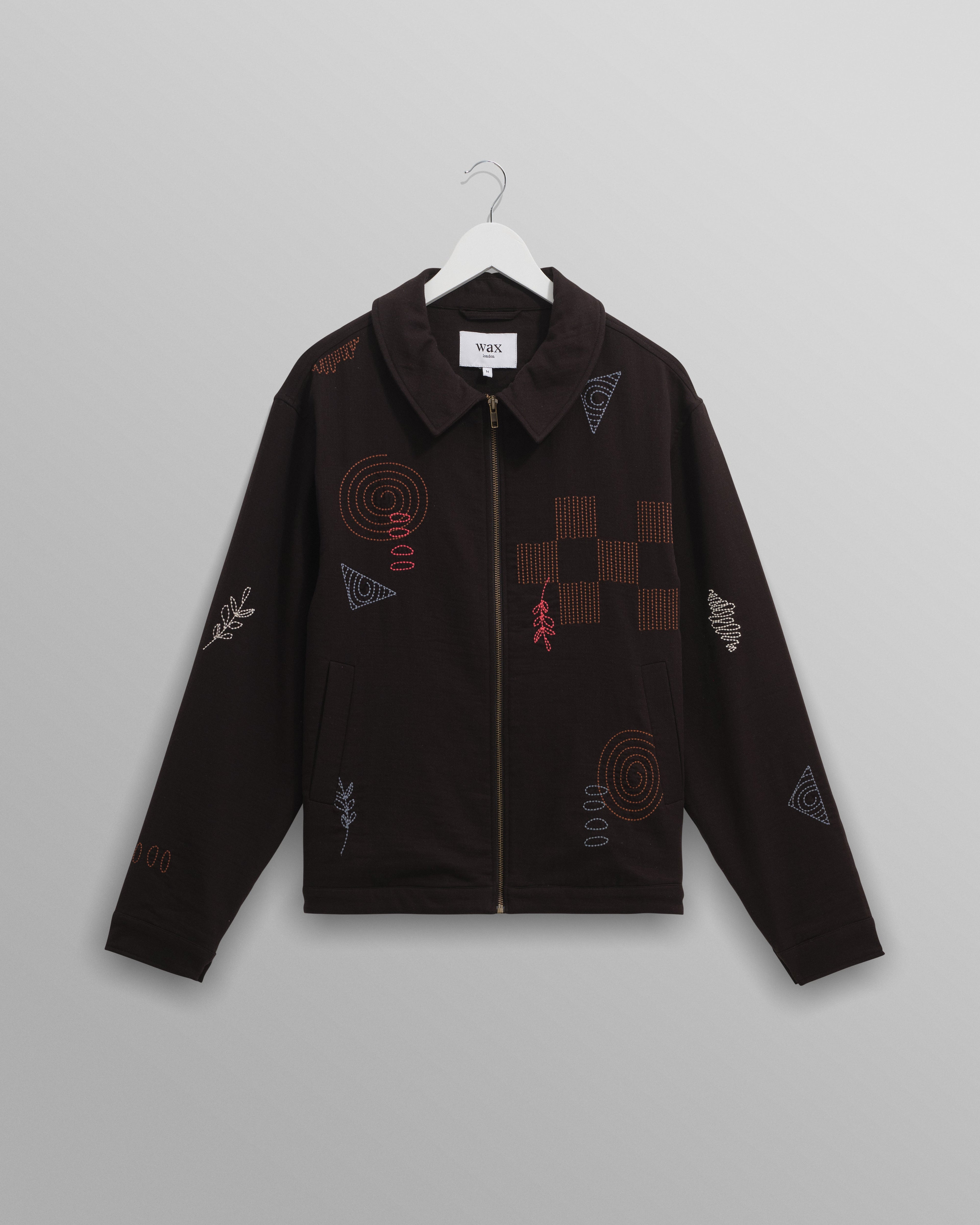 Eldon - Black Doodle Embroidered Cotton Jacket