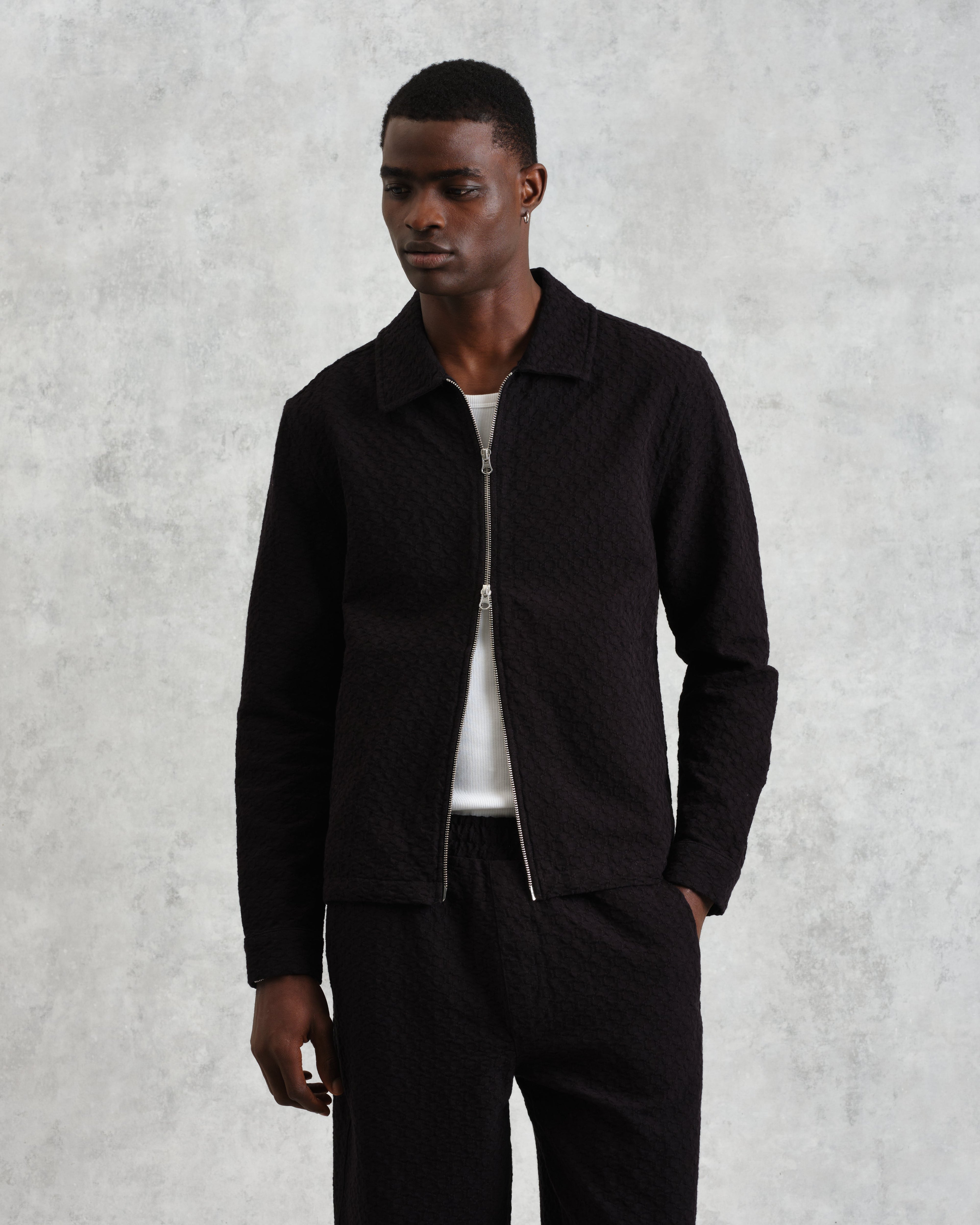 Eldon - Black Floral Diamond Cotton Jacket