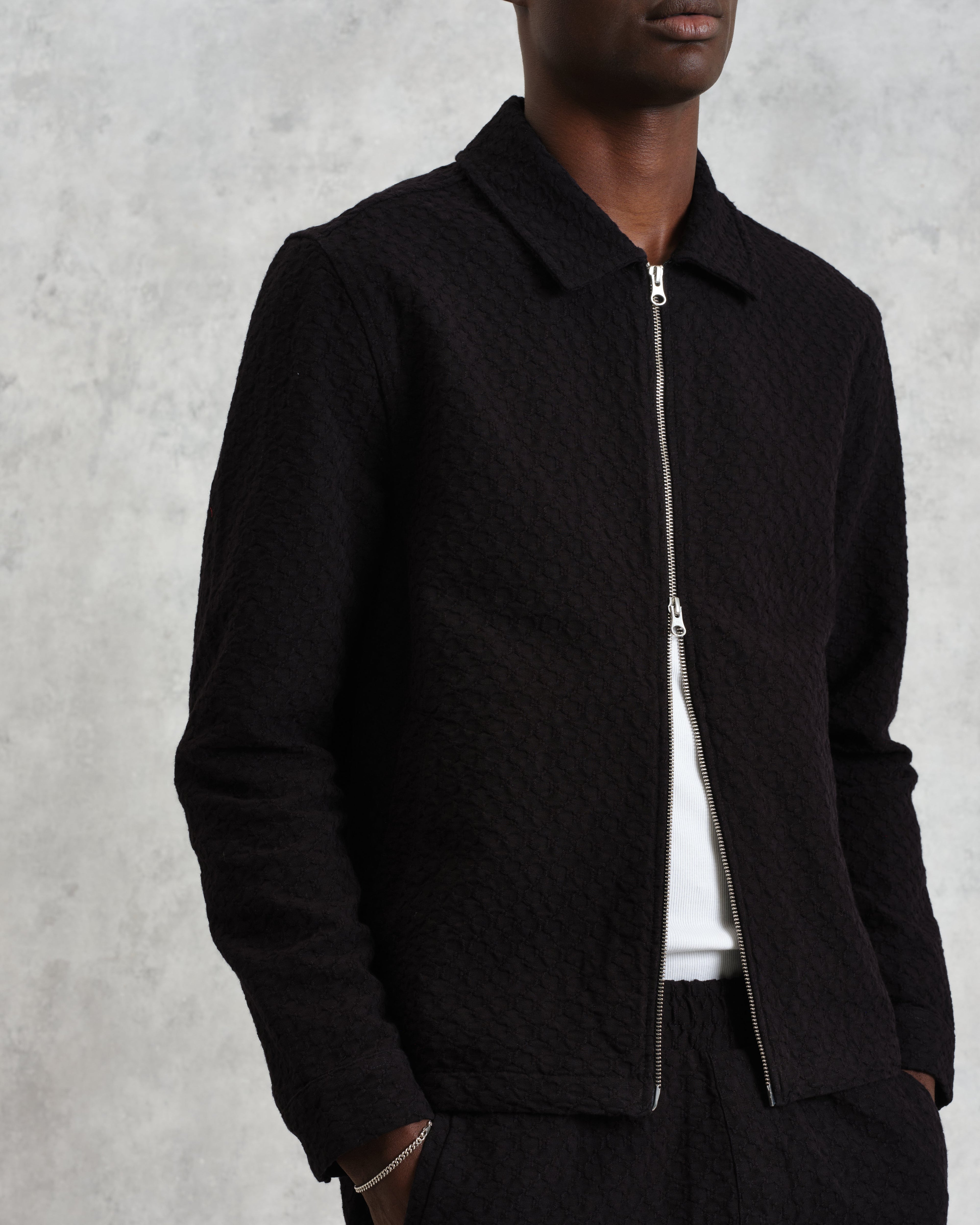 Eldon - Black Floral Diamond Cotton Jacket