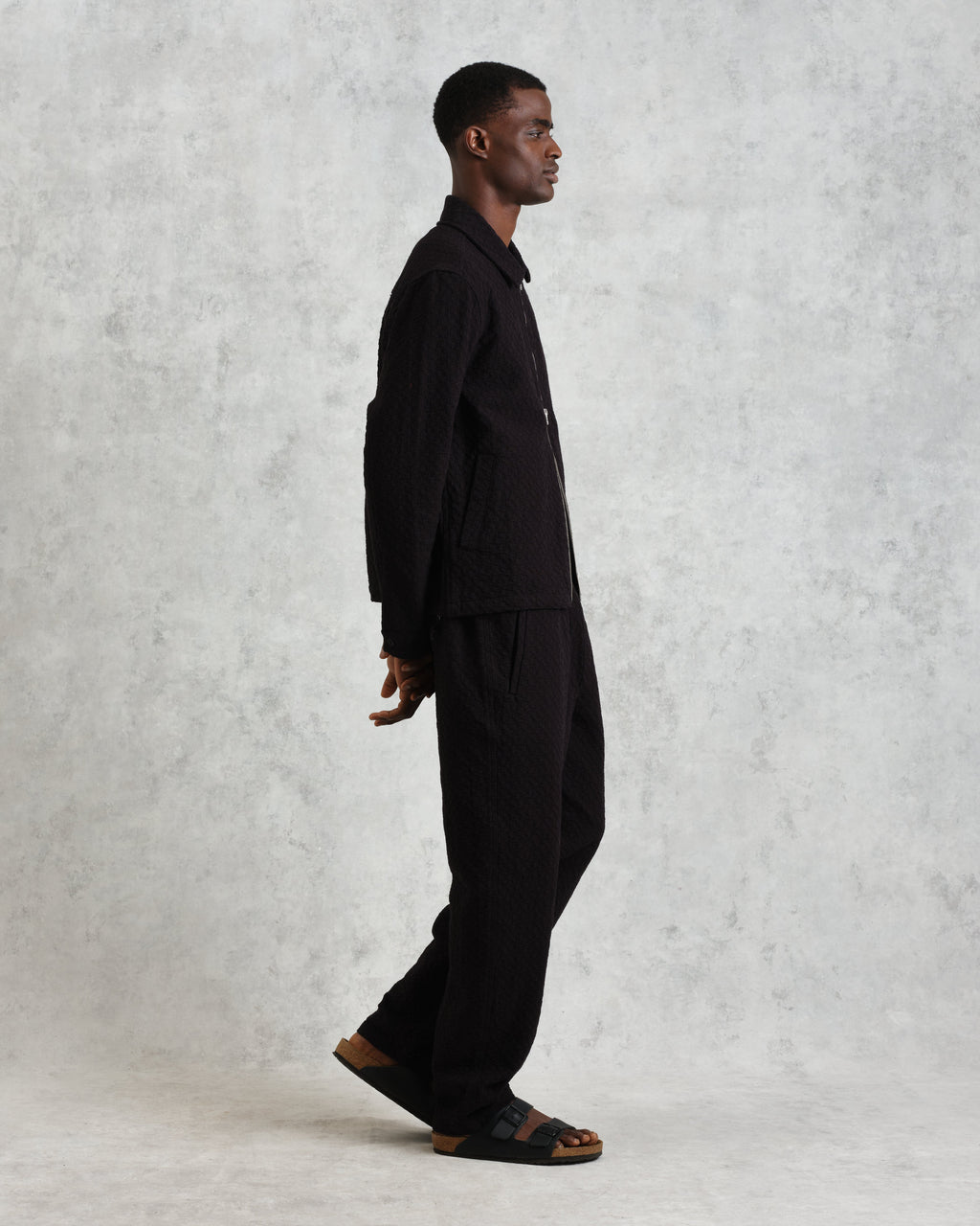 Eldon - Black Floral Diamond Cotton Jacket