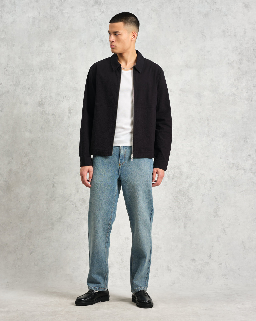 Eldon - Black Cotton Seersucker Jacket
