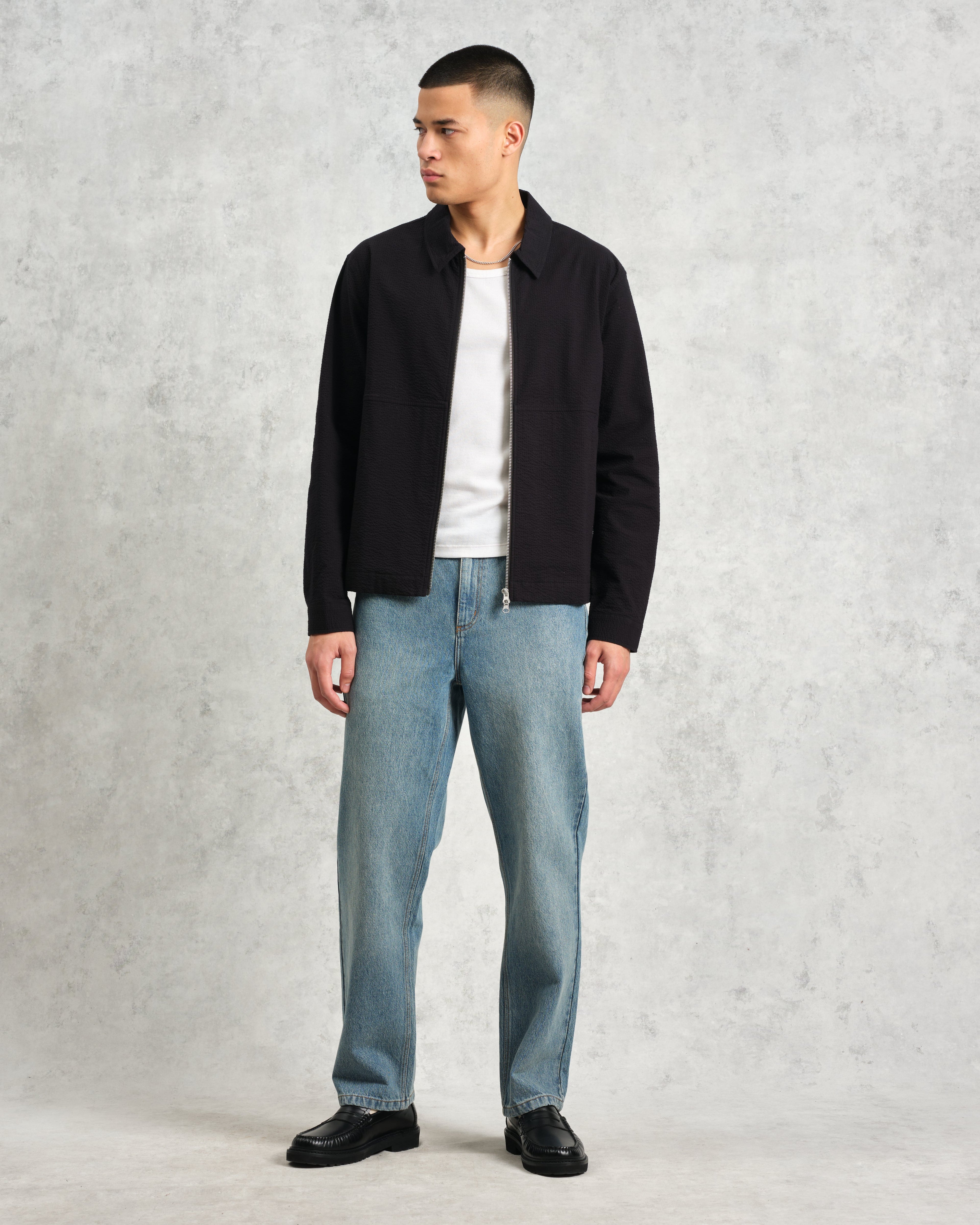 Eldon - Black Cotton Seersucker Jacket