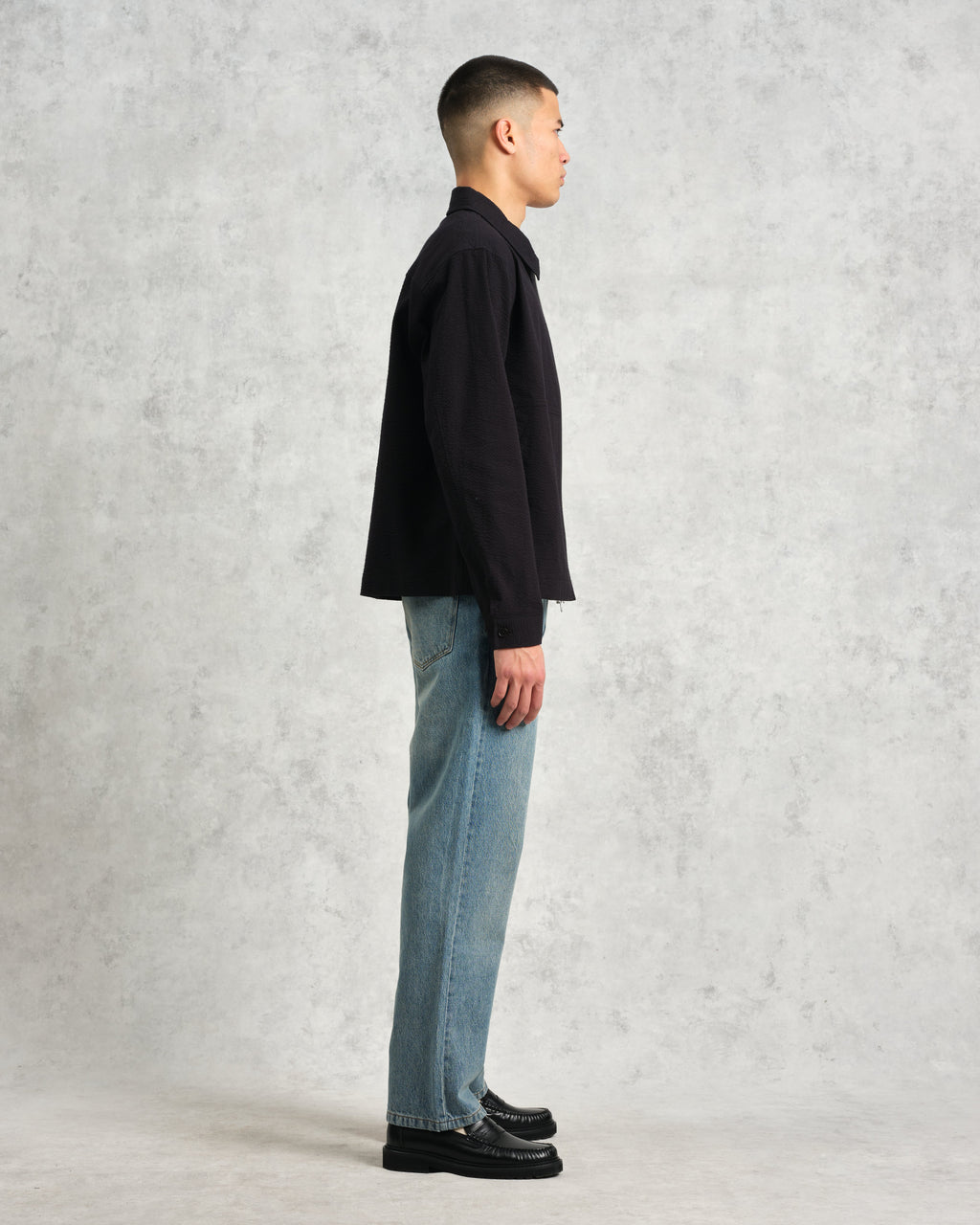 Eldon - Black Cotton Seersucker Jacket