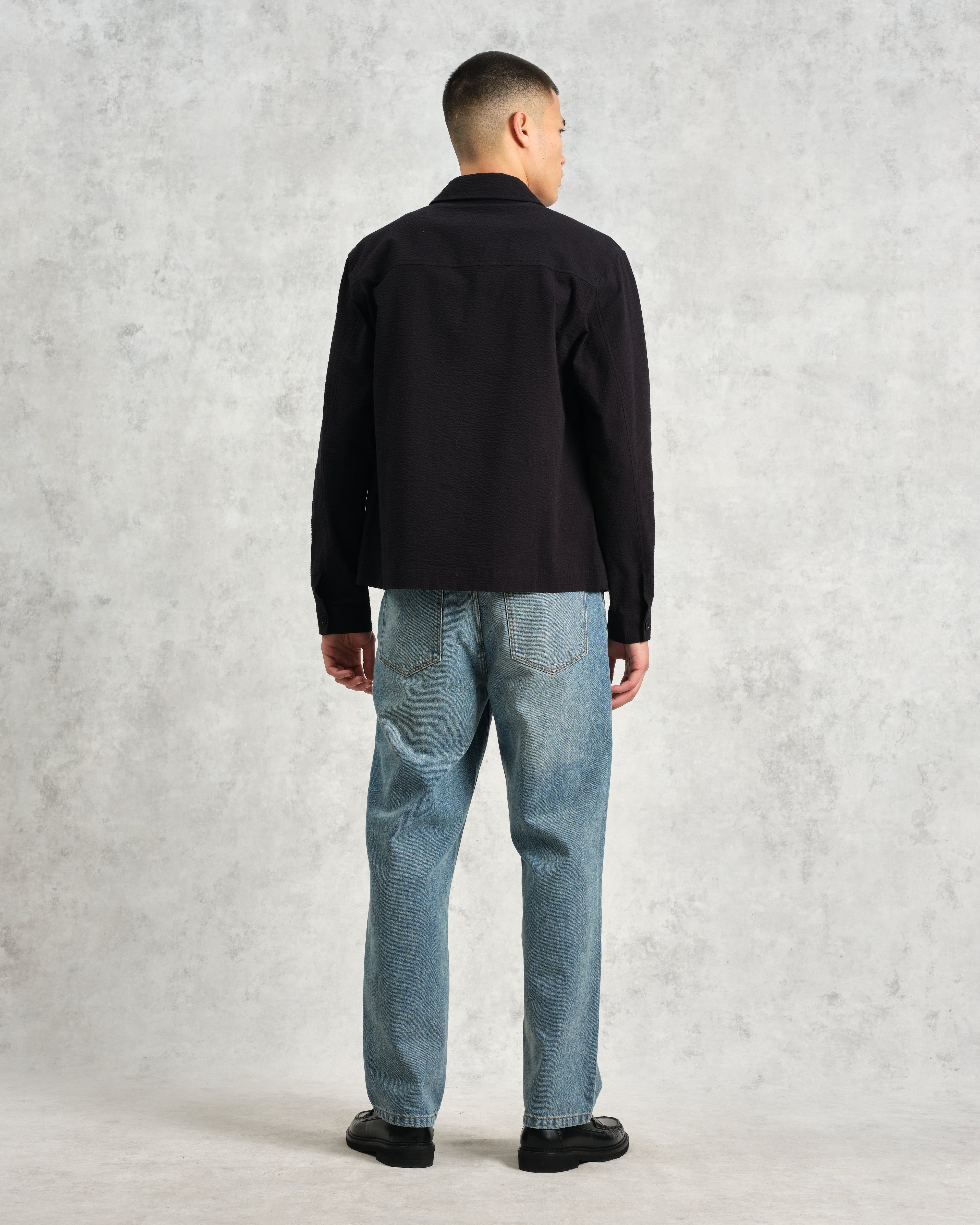 Eldon - Black Cotton Seersucker Jacket