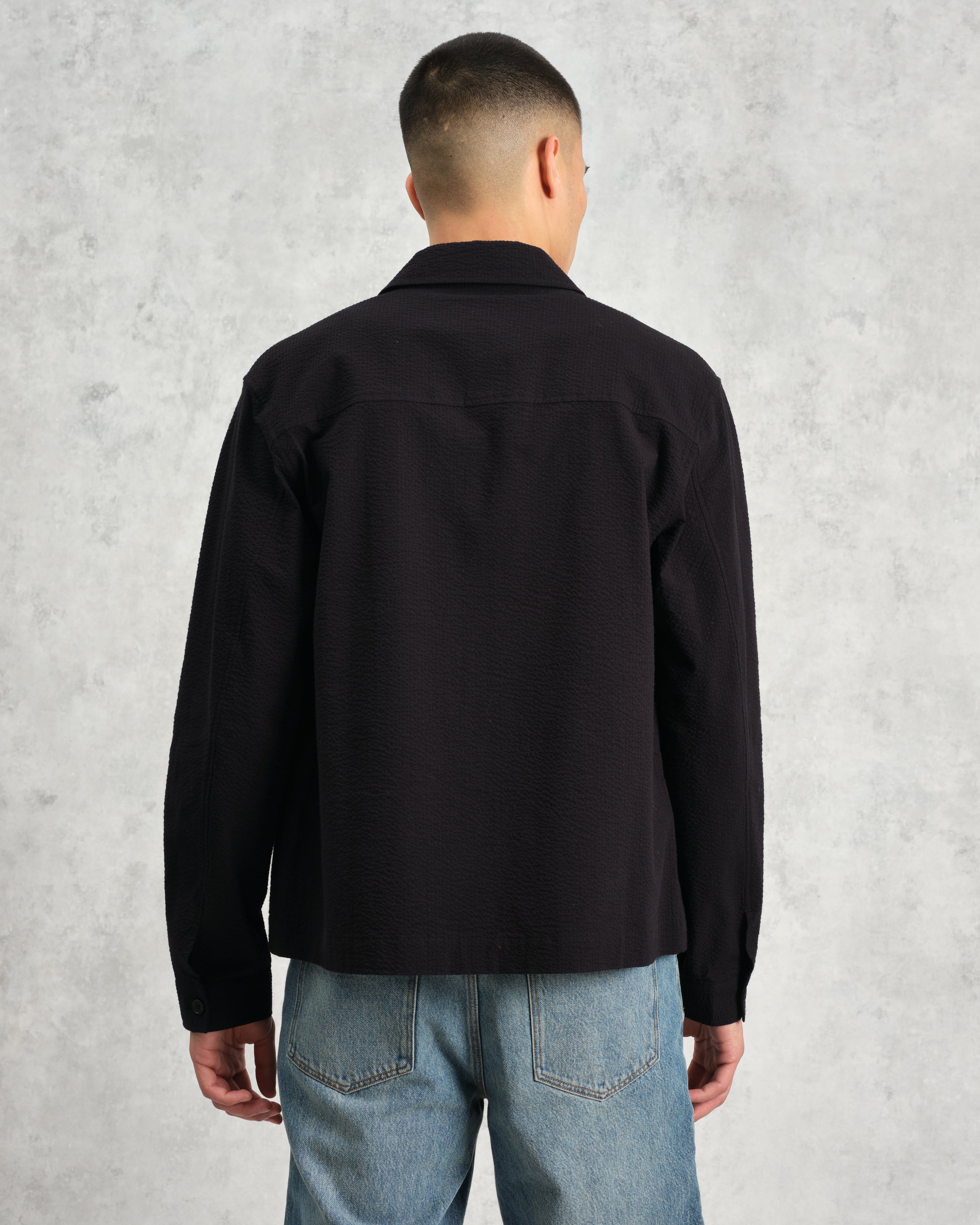 Eldon - Black Cotton Seersucker Jacket