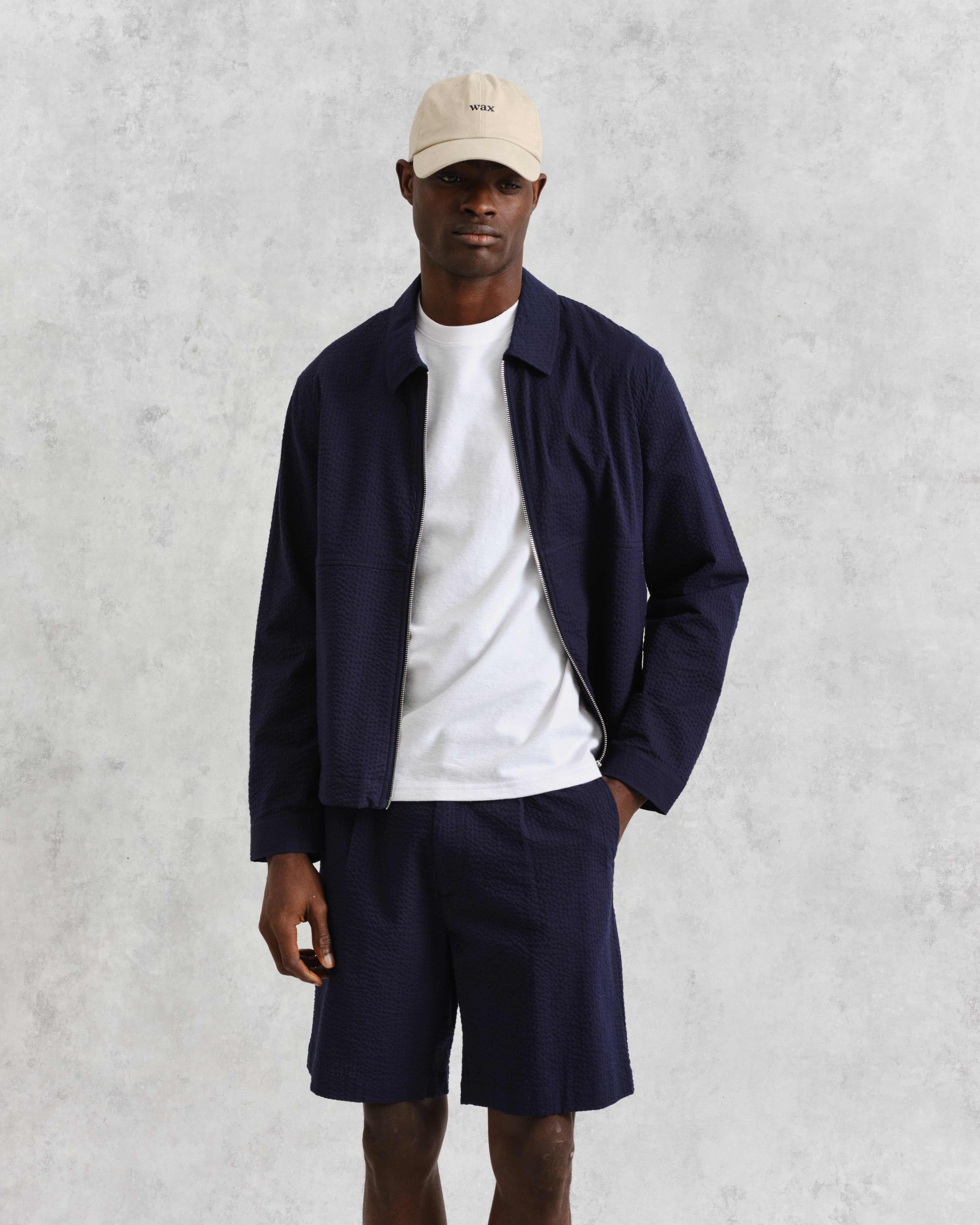 Eldon - Navy Cotton Seersucker Jacket