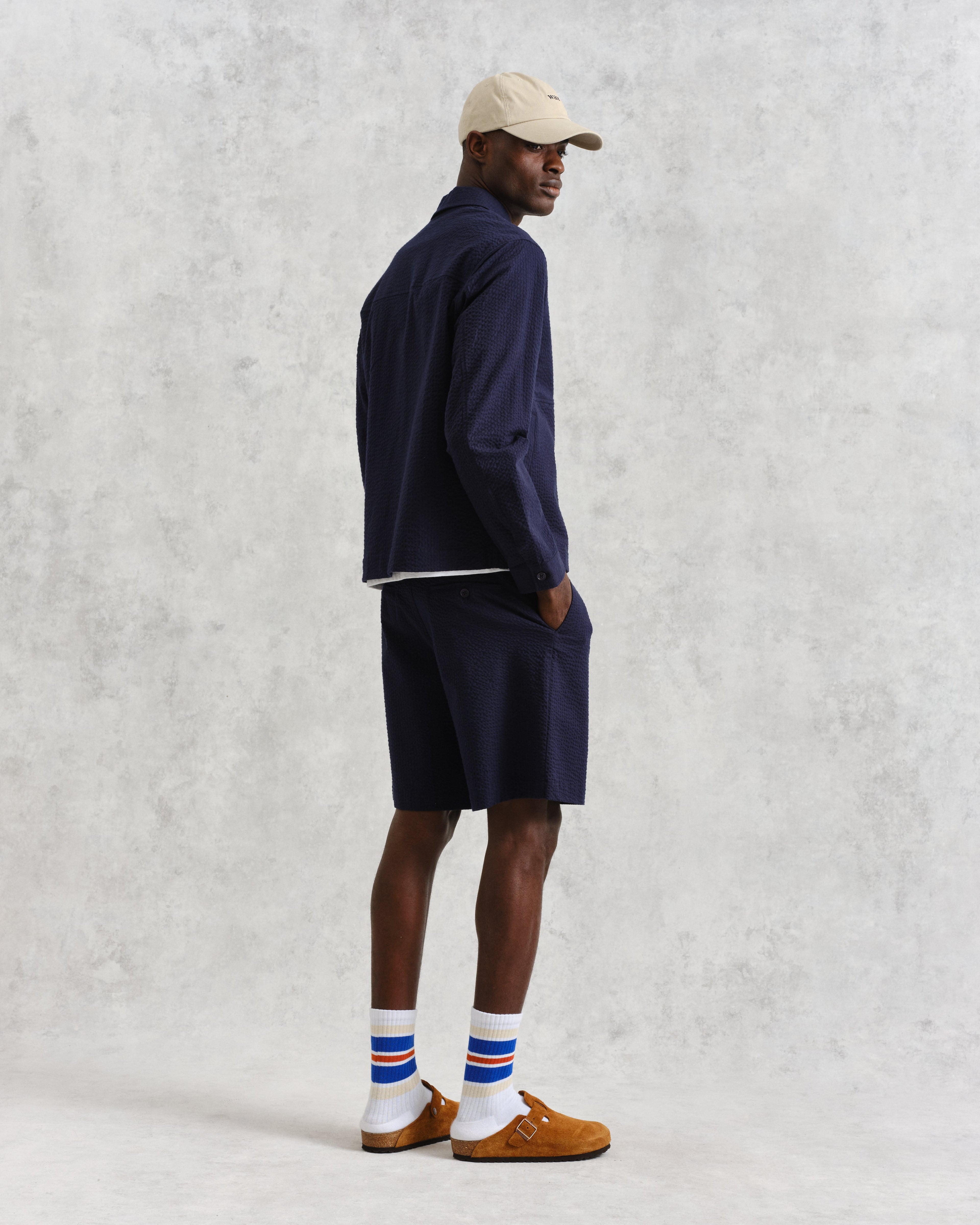 Eldon - Navy Cotton Seersucker Jacket
