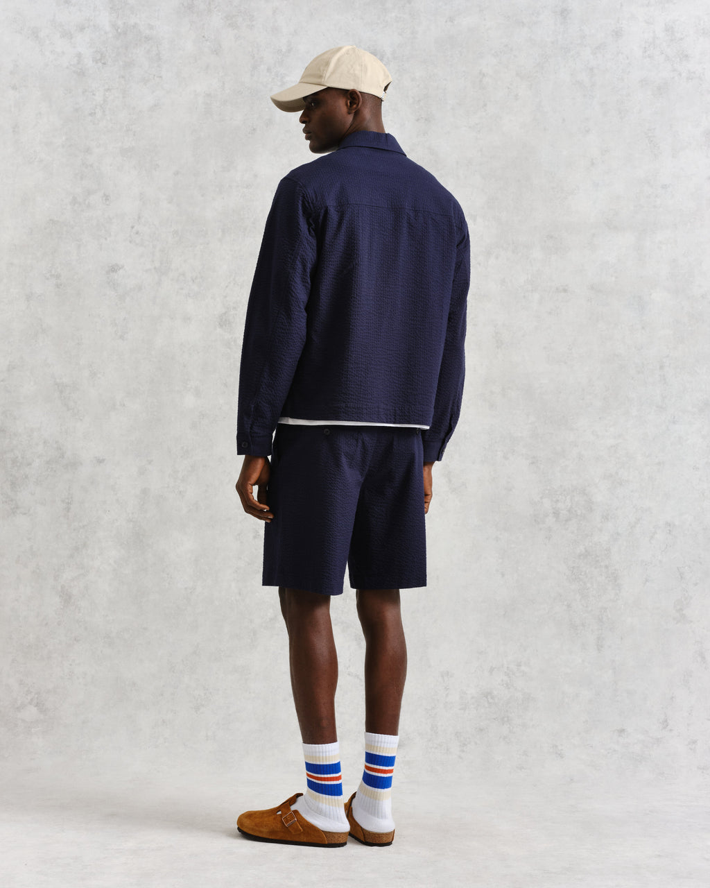 Eldon - Navy Cotton Seersucker Jacket