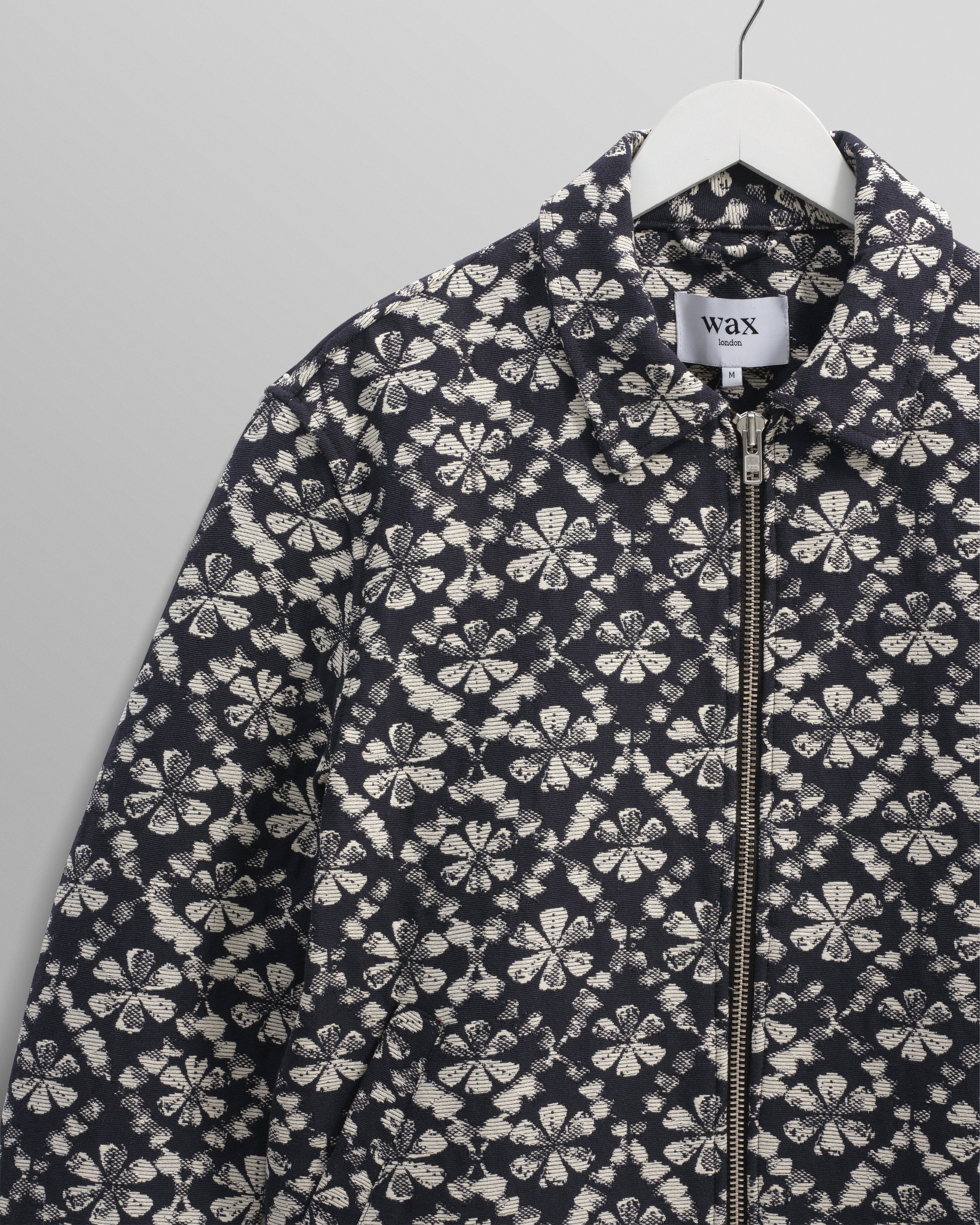 Eldon - Navy Flower Stamp Jacquard Jacket