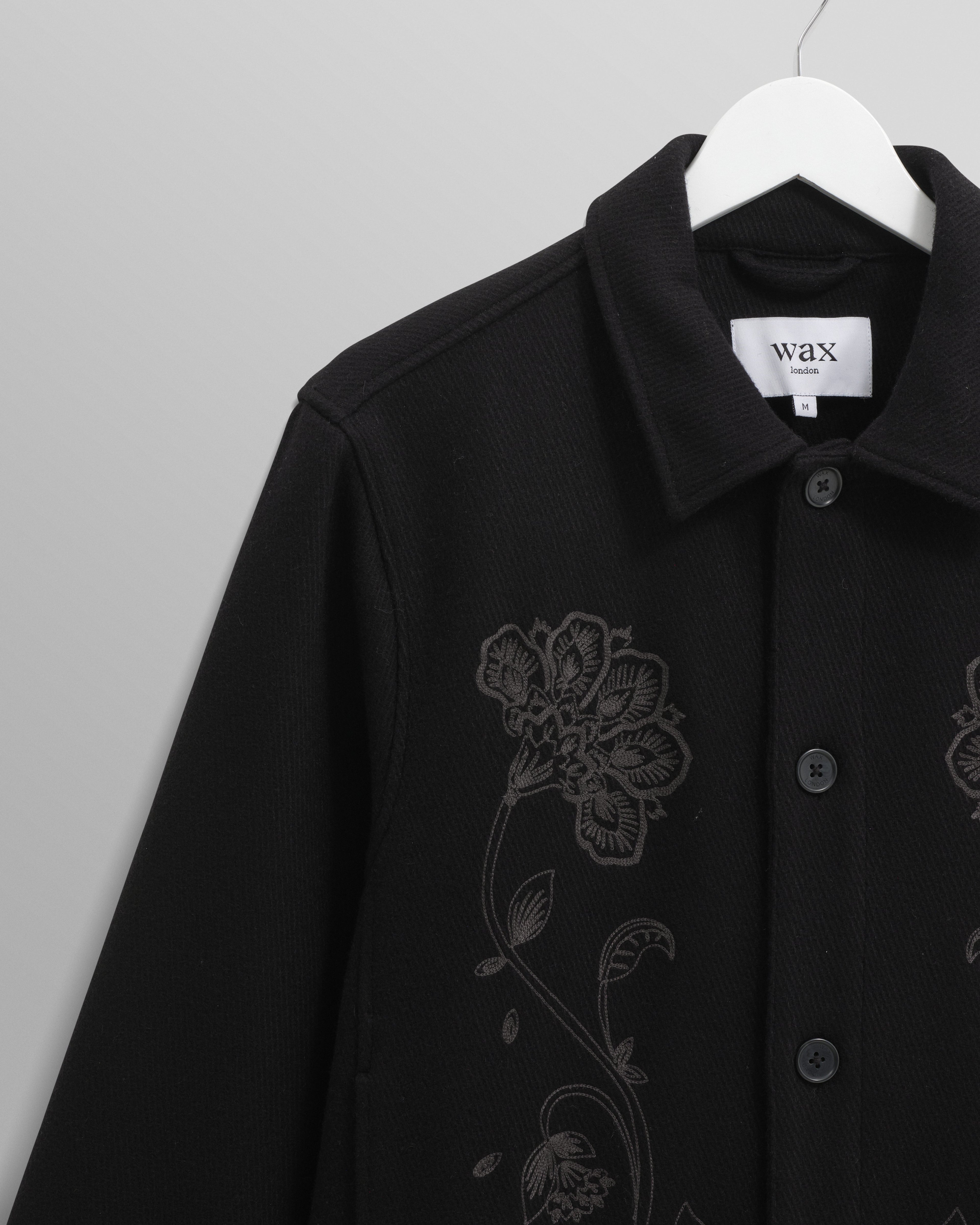 Elm - Black Floral Embroidered Wool Jacket