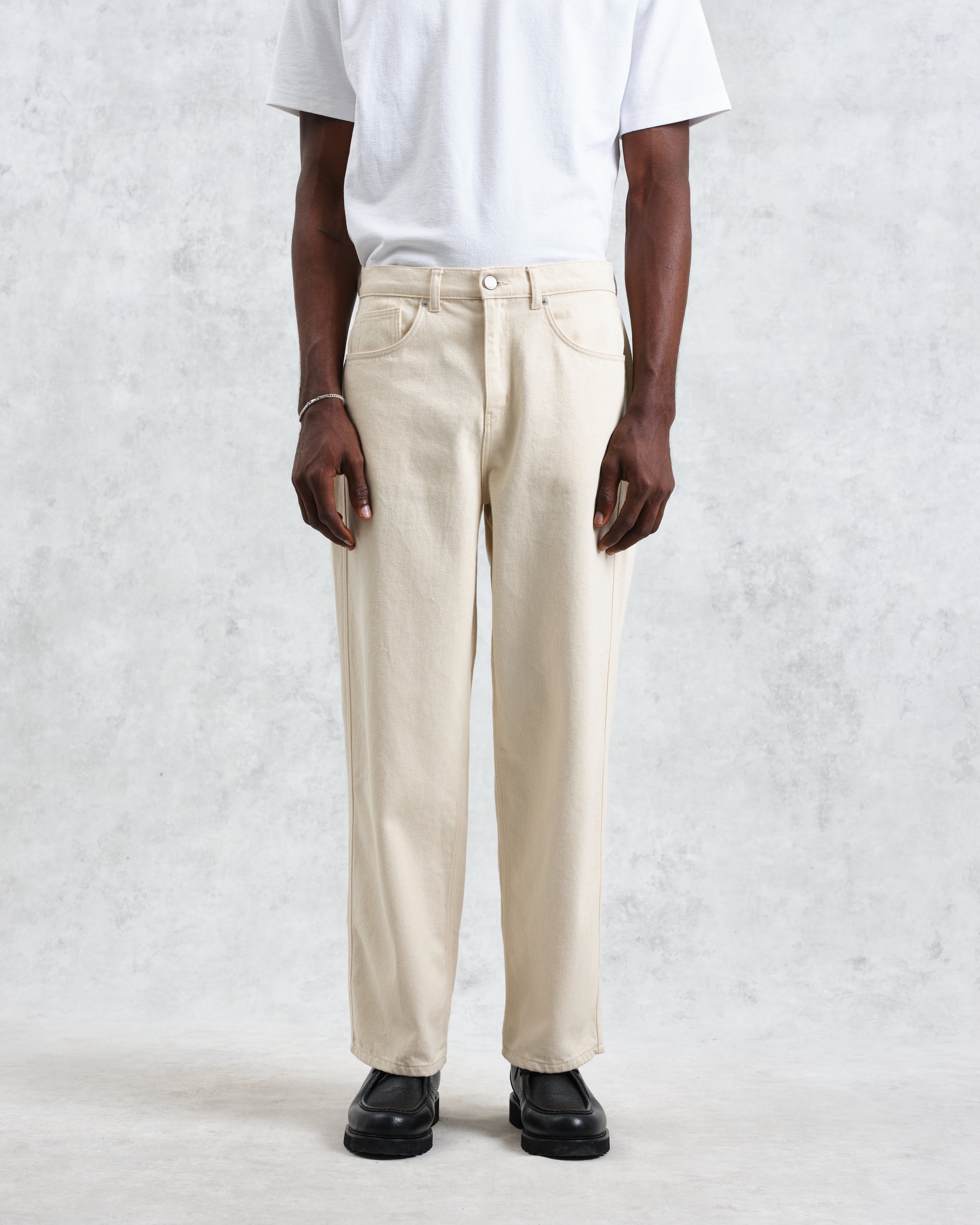 Felix - Ecru Loose Fit Denim Jeans