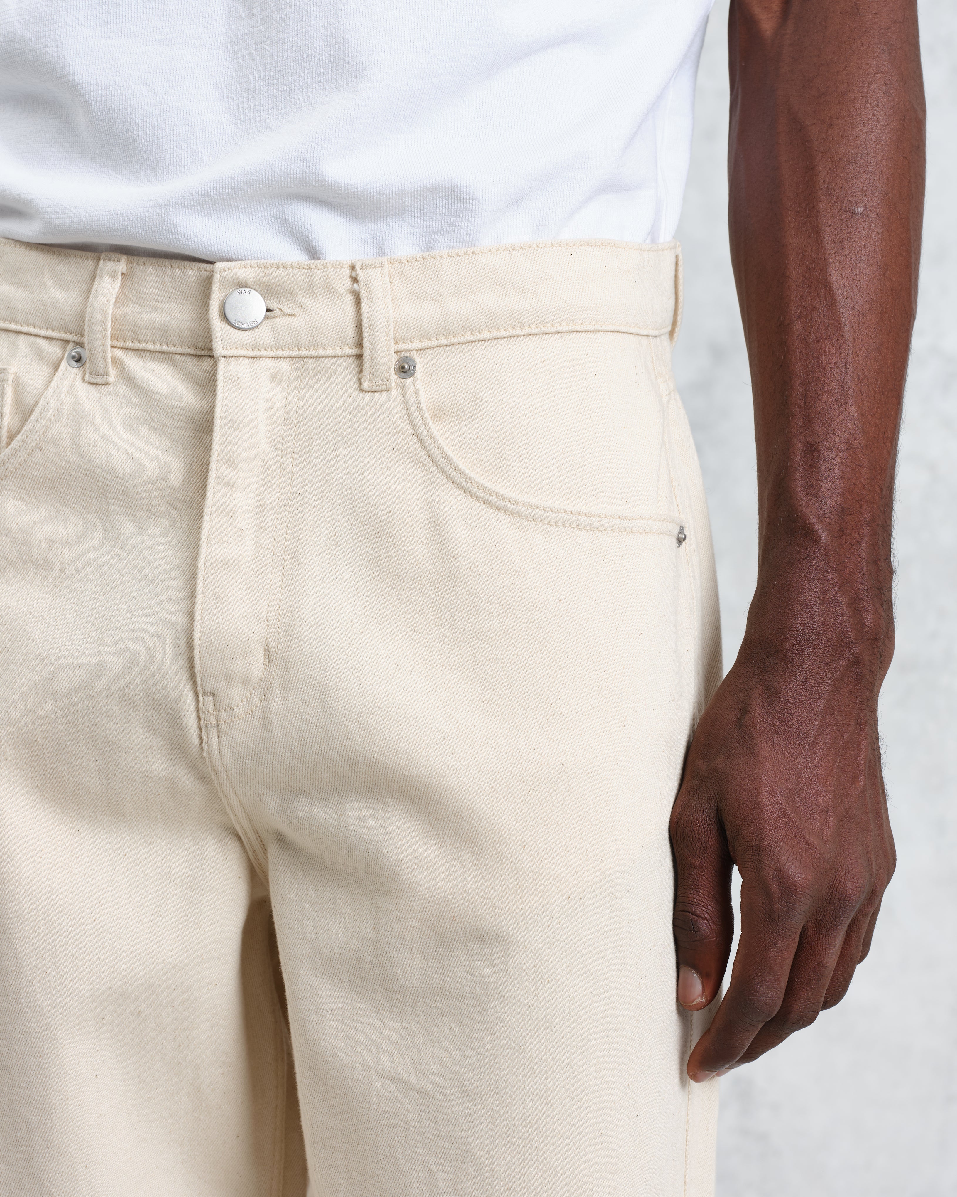 Felix - Ecru Loose Fit Denim Jeans