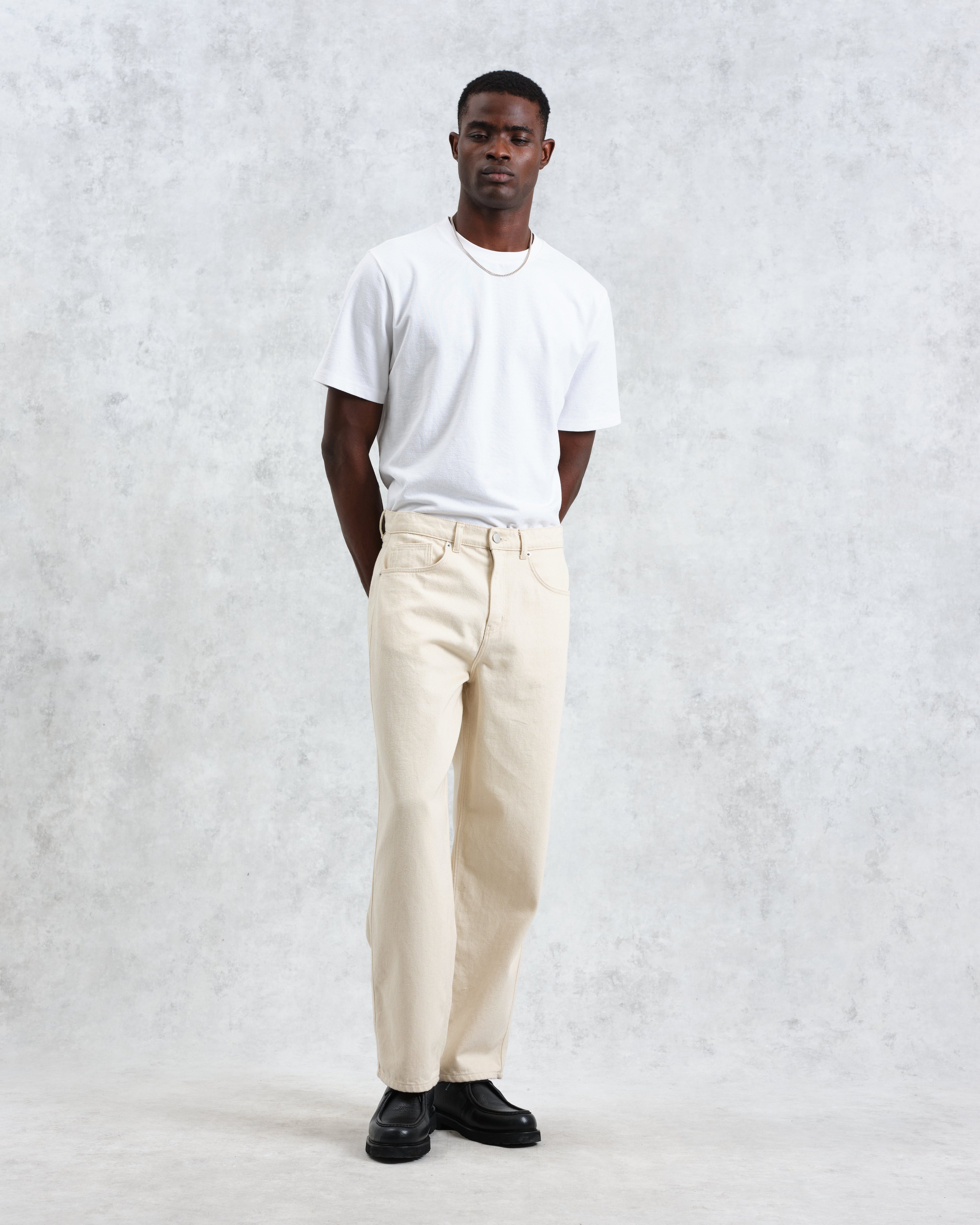 Felix - Ecru Loose Fit Denim Jeans