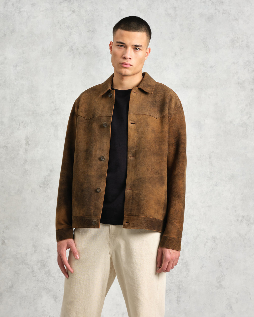 Fen - Tonal Brown Suede Jacket