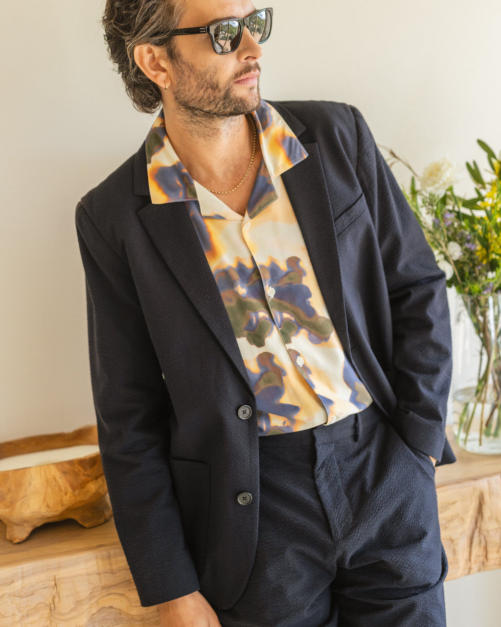 Fintry - Black Seersucker Blazer