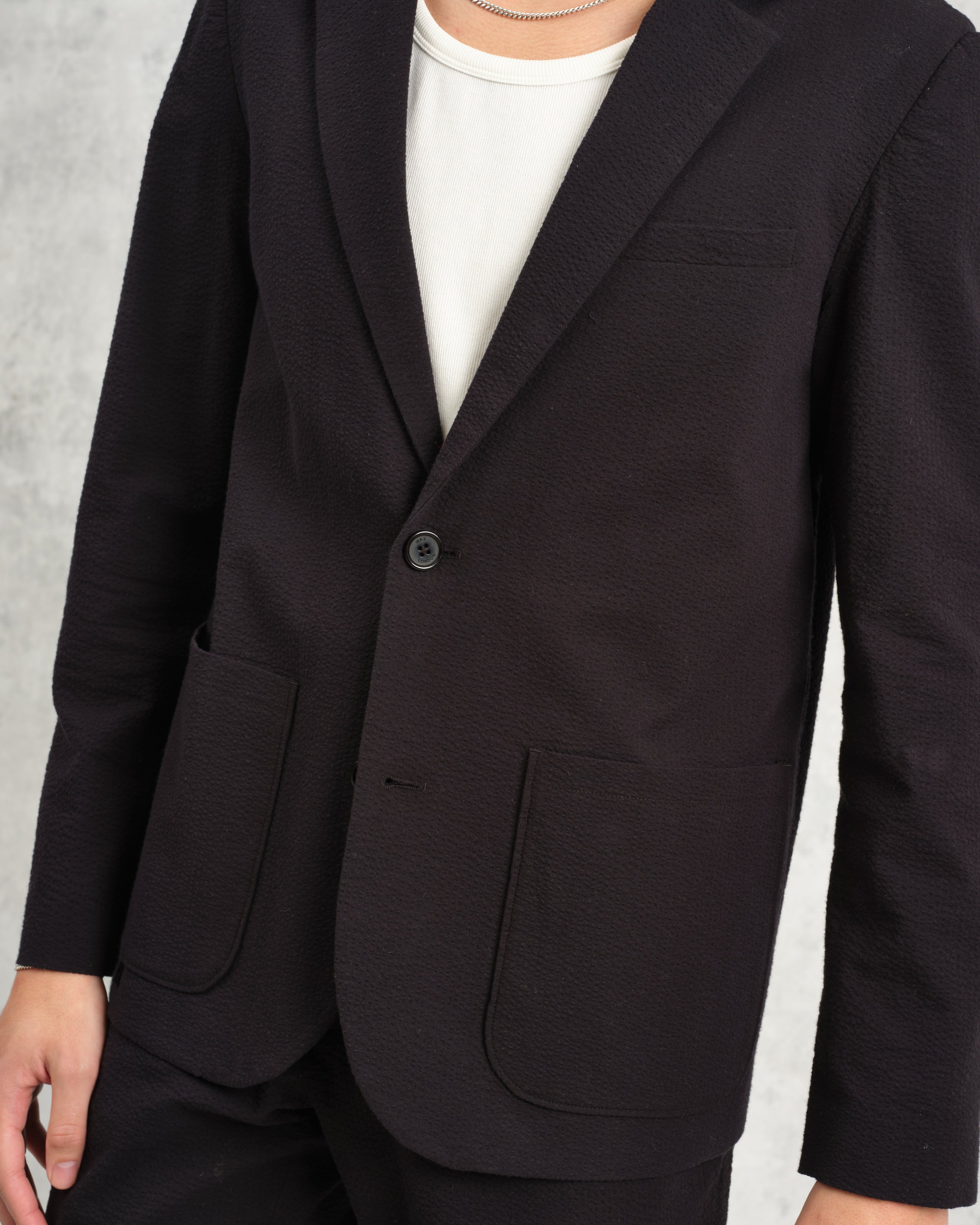Fintry - Black Seersucker Blazer