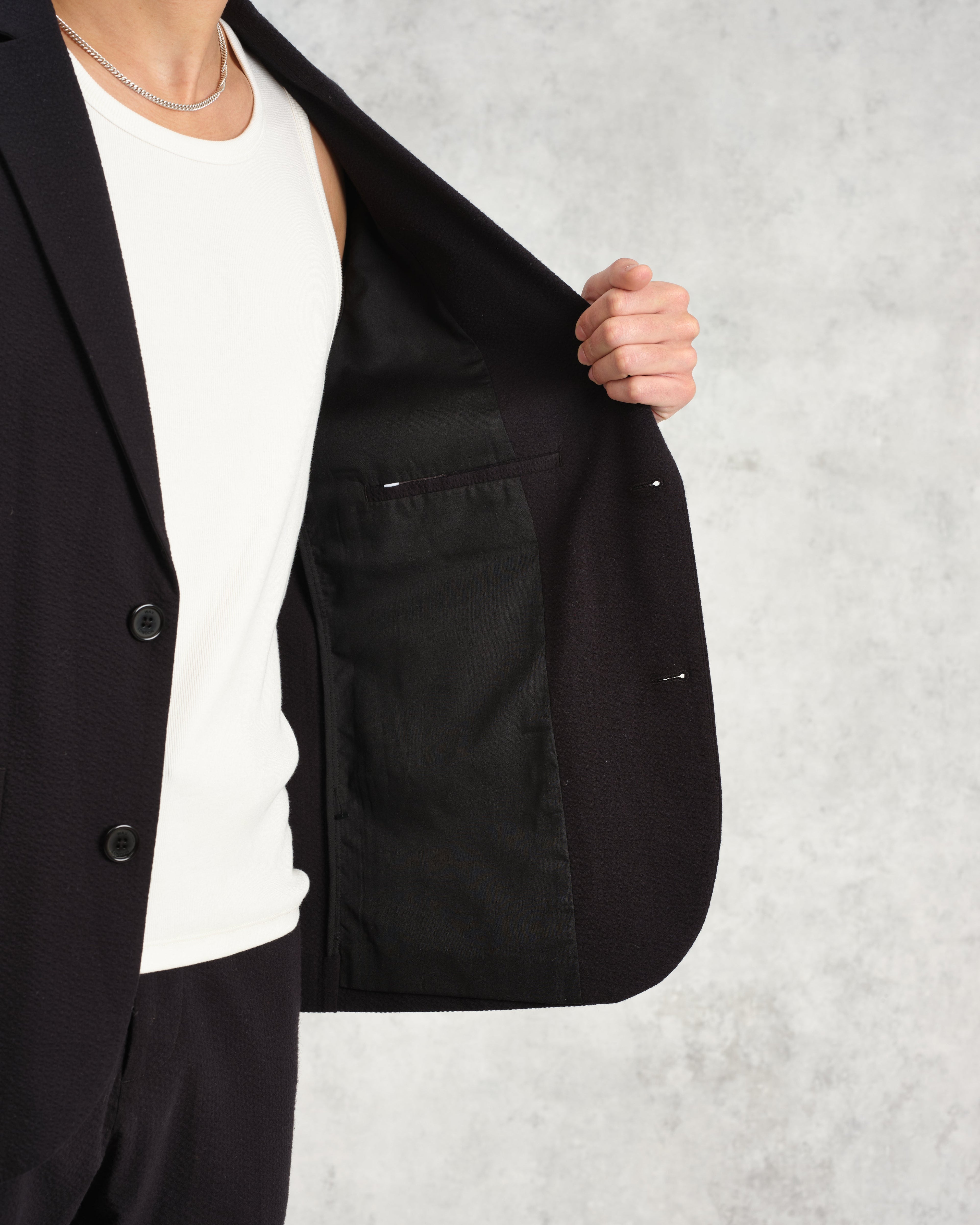 Fintry - Black Seersucker Blazer