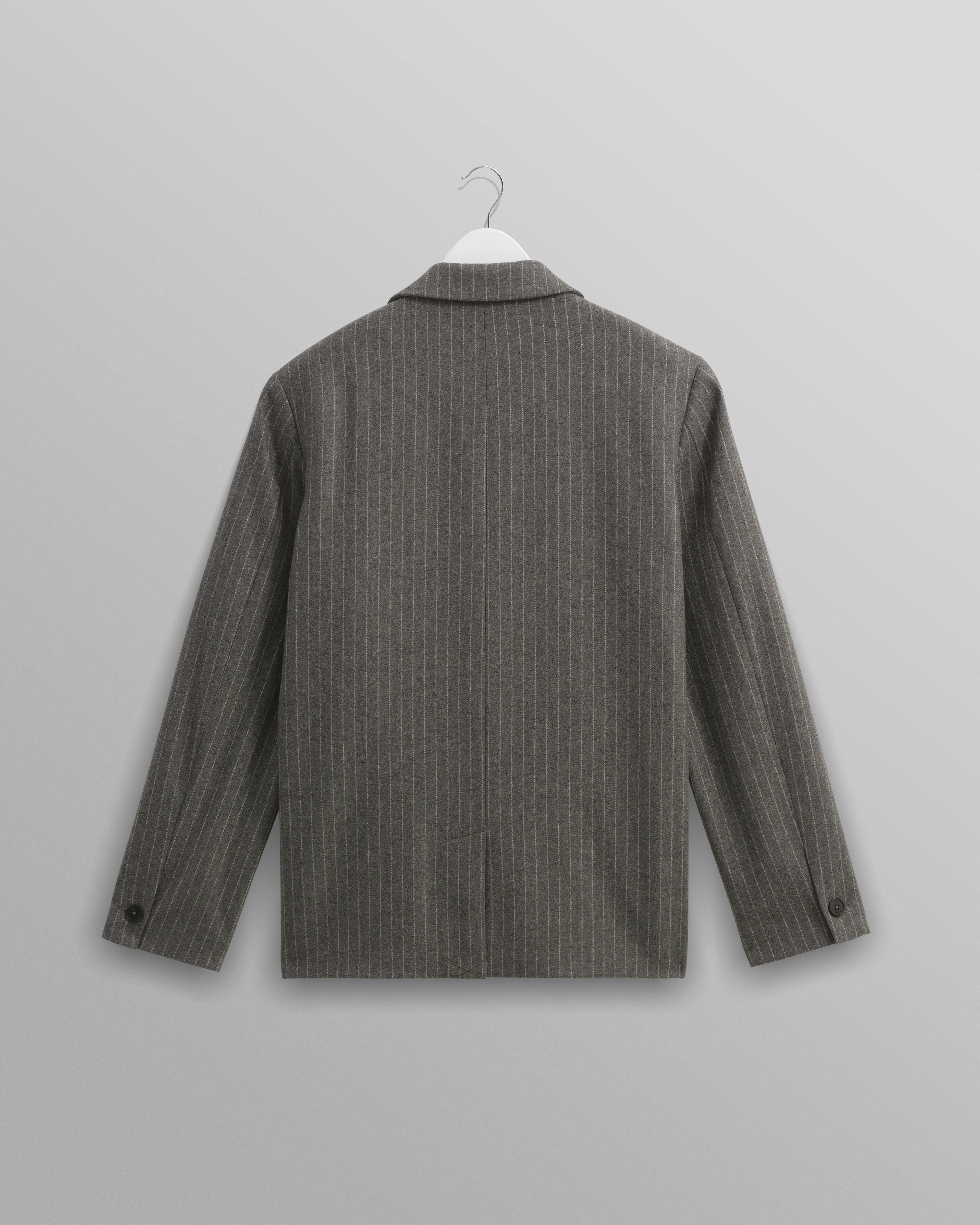 Fintry - Charcoal Grey Pinstripe Wool Blazer