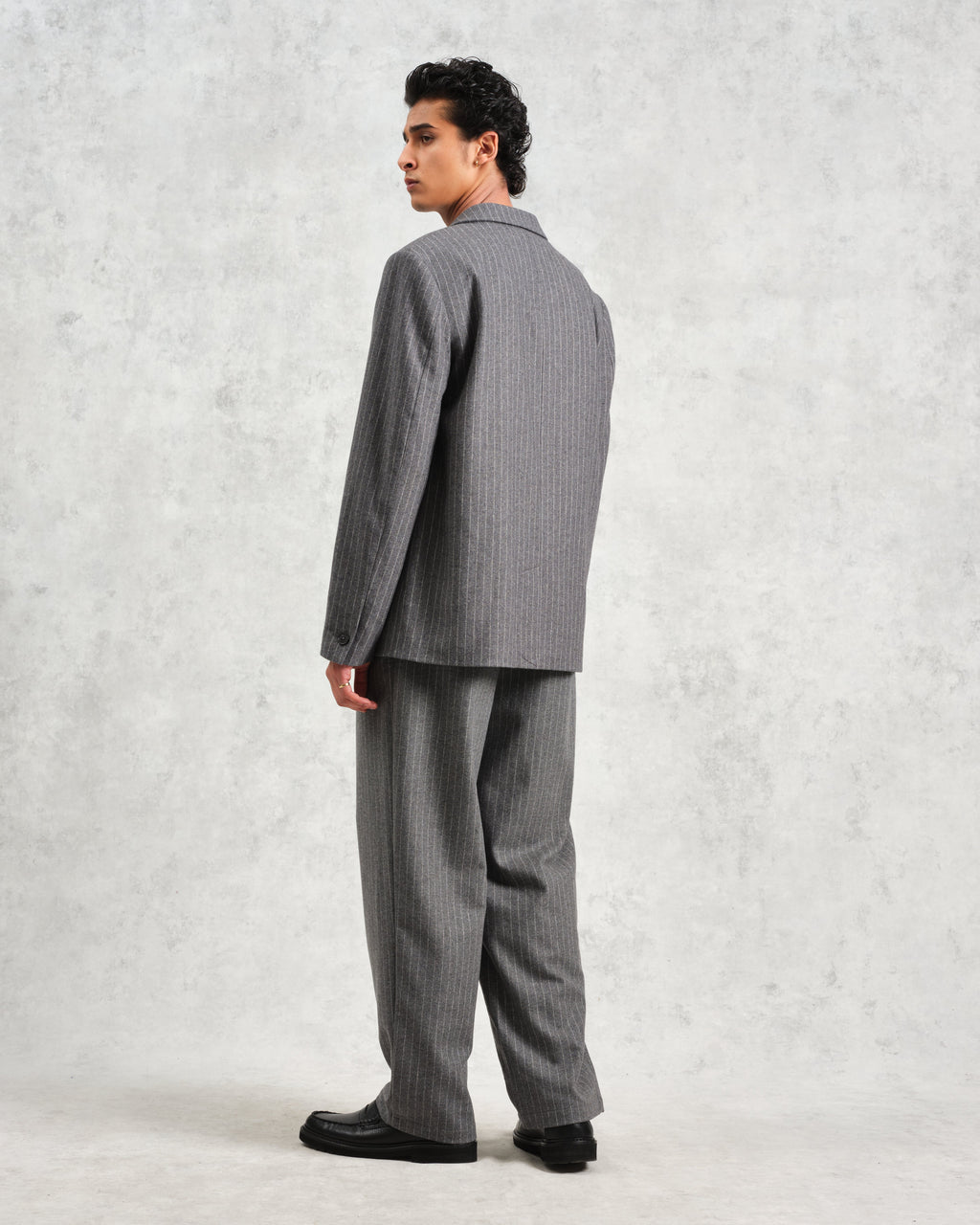 Fintry - Charcoal Grey Pinstripe Wool Blazer