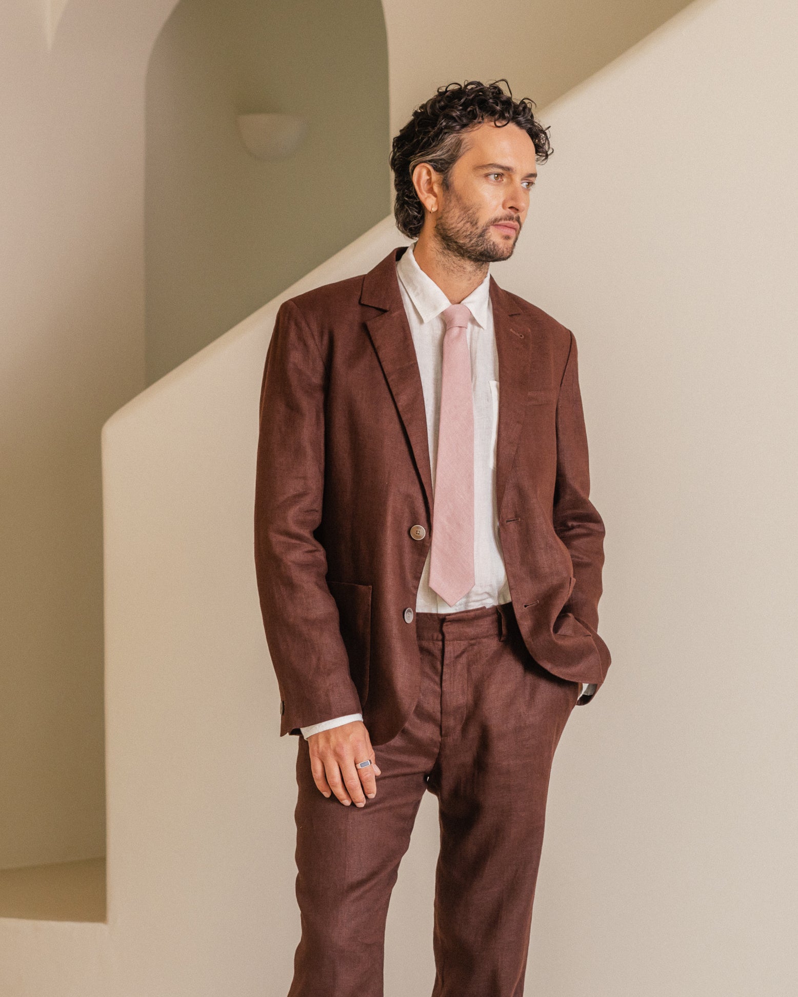 Fintry - Merlot Linen Blazer