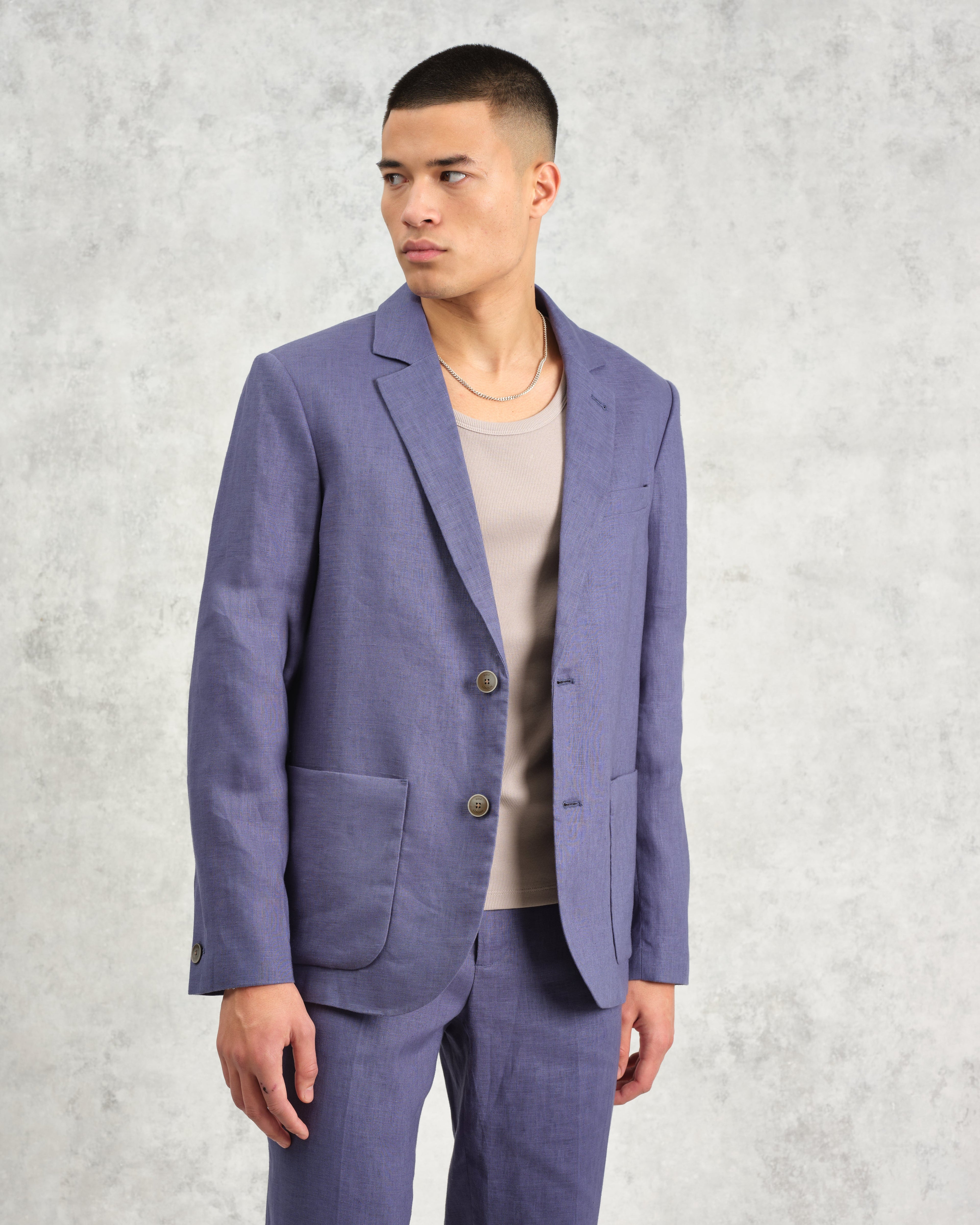Fintry - Mid-Blue Linen Blazer