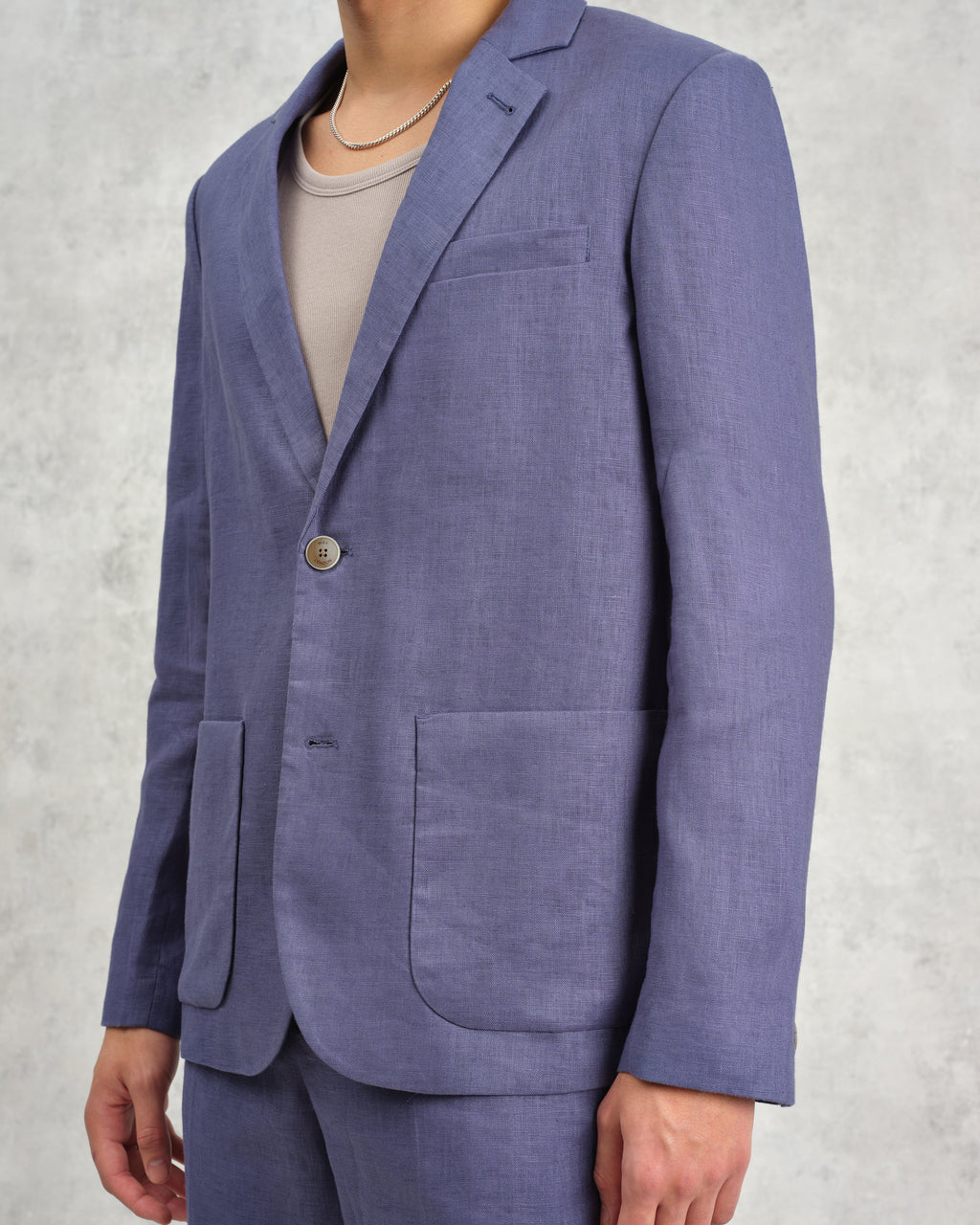Fintry - Mid-Blue Linen Blazer